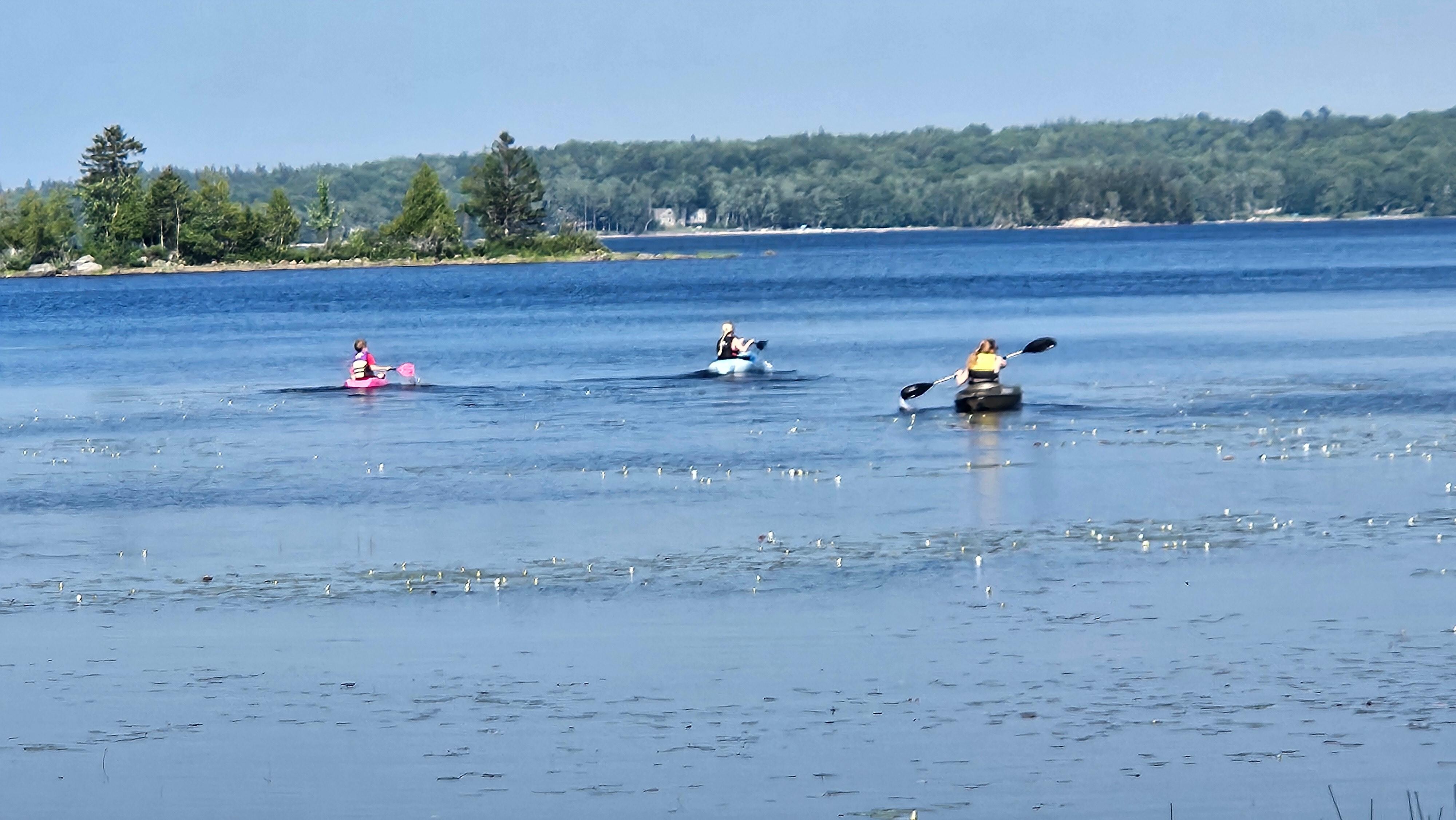 Kayaking on Gardener Lake.