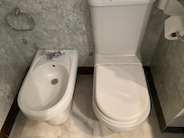 Old toilet and bidet