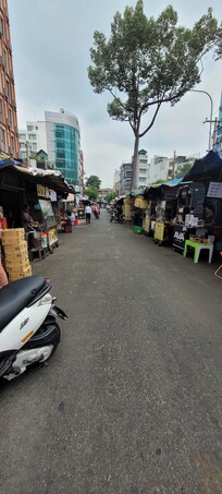 Street market in front of hotel
