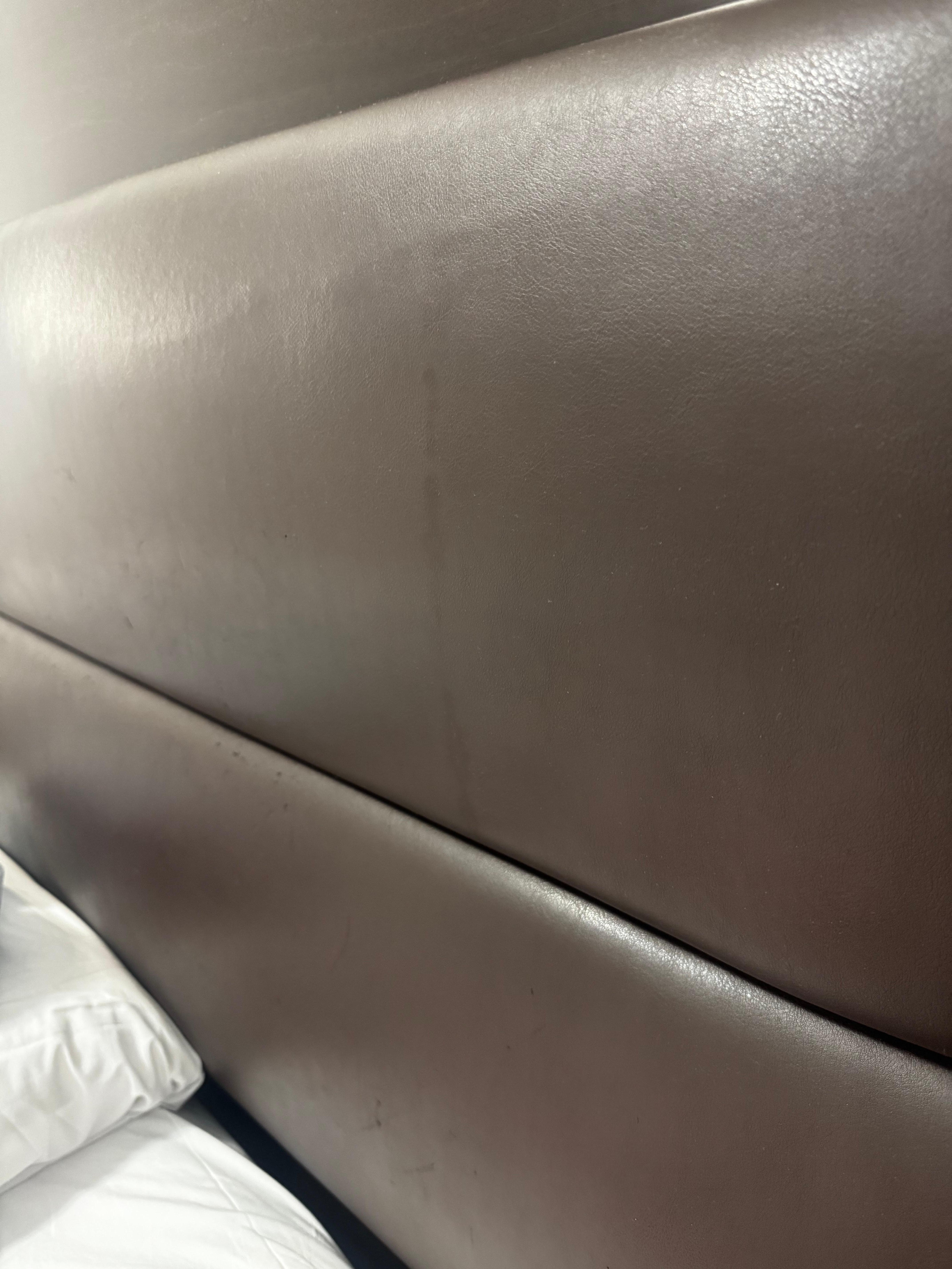 Headboard smear.
