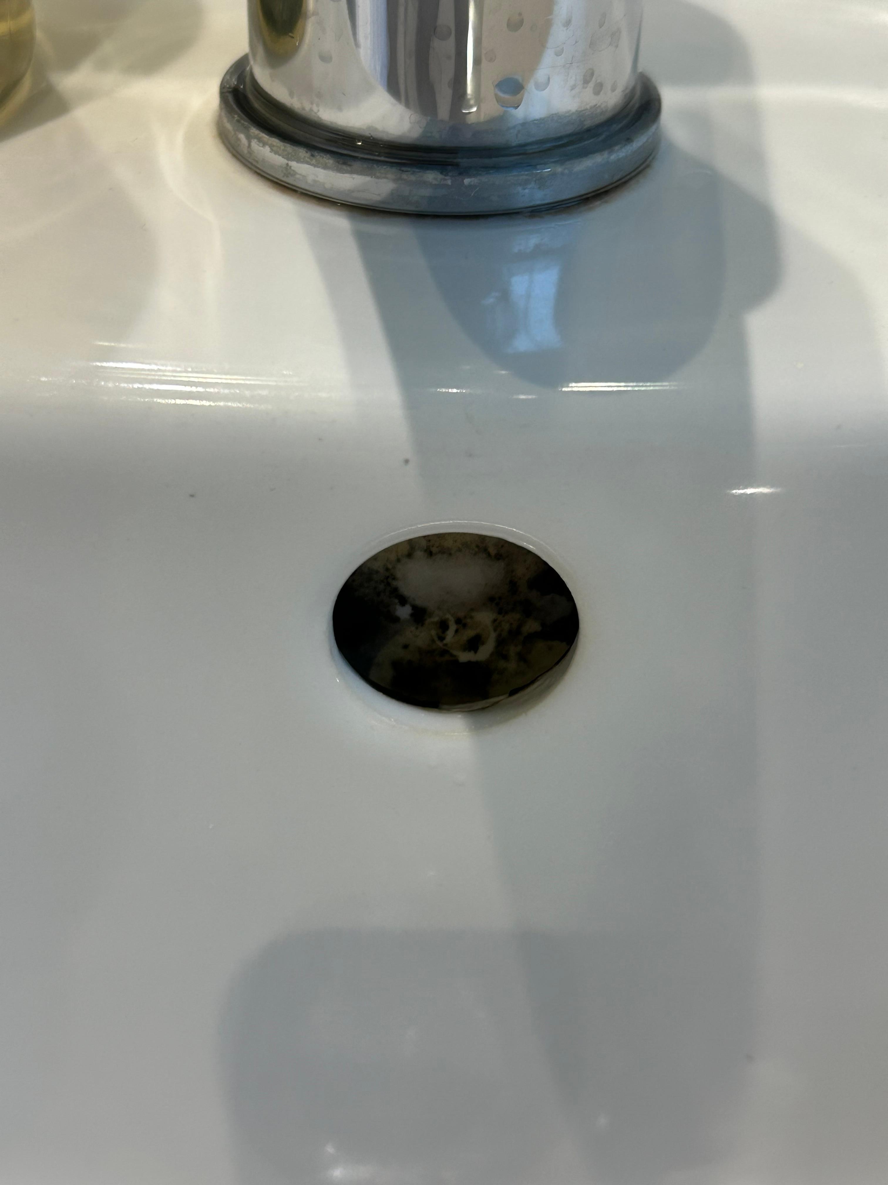 Dirty trap, eye level when using loo