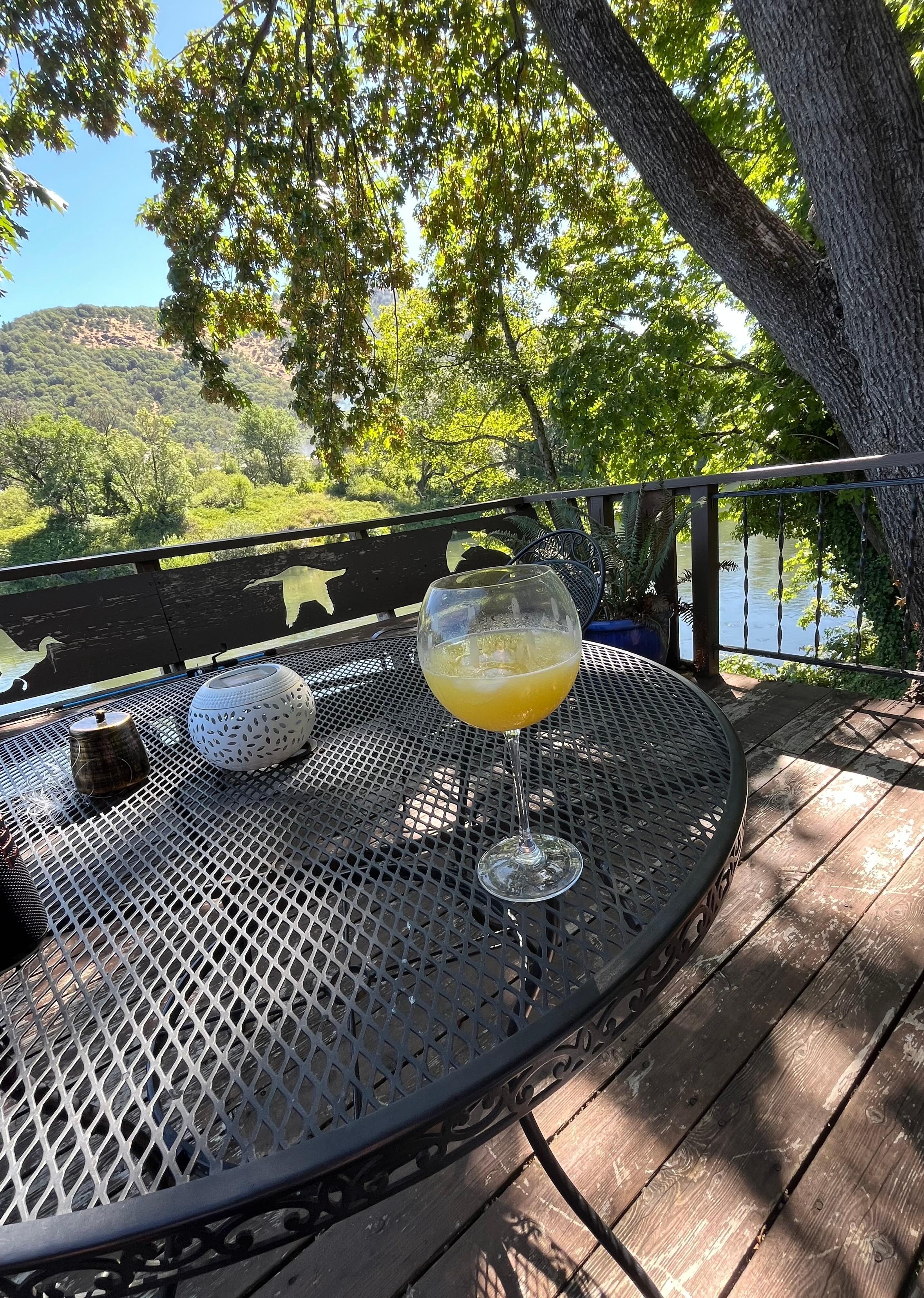 Mimosas on the deck.