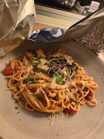 Prawn linguine to die for