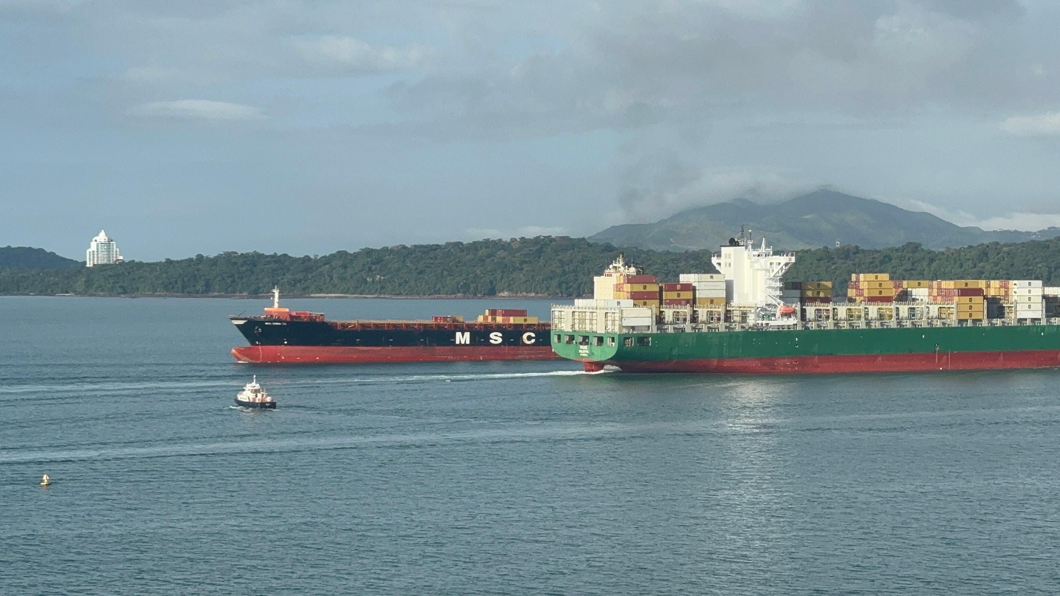 View of 2 ships passing…you know the song!