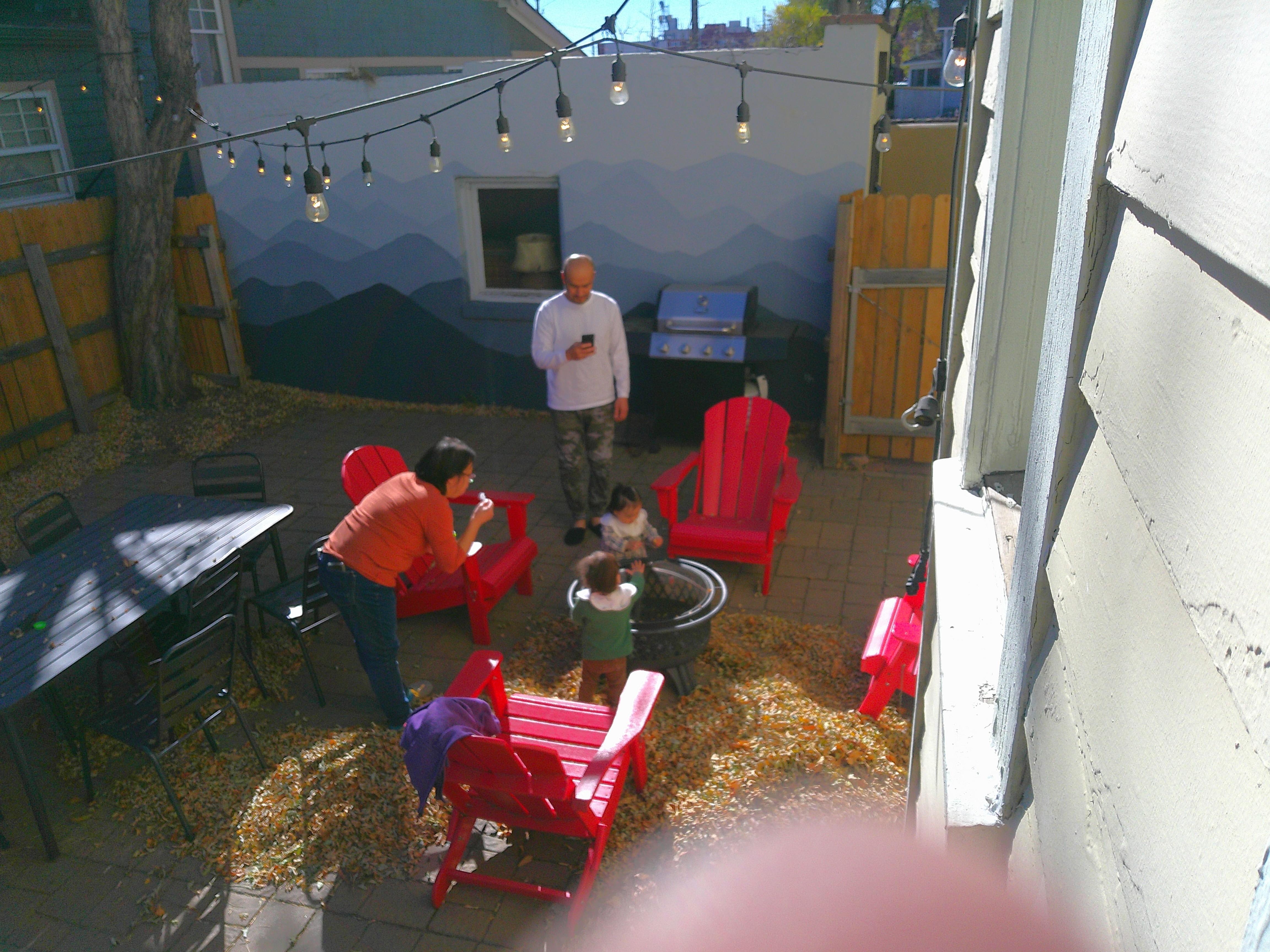 The grandchildren could carry on the family tradition of crunching fall leaves on the Lodge's patio.