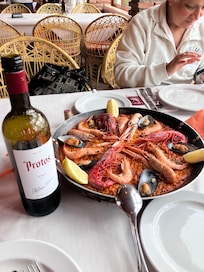 paella at the El Velcro chiringuito a short walk from the Tarik
