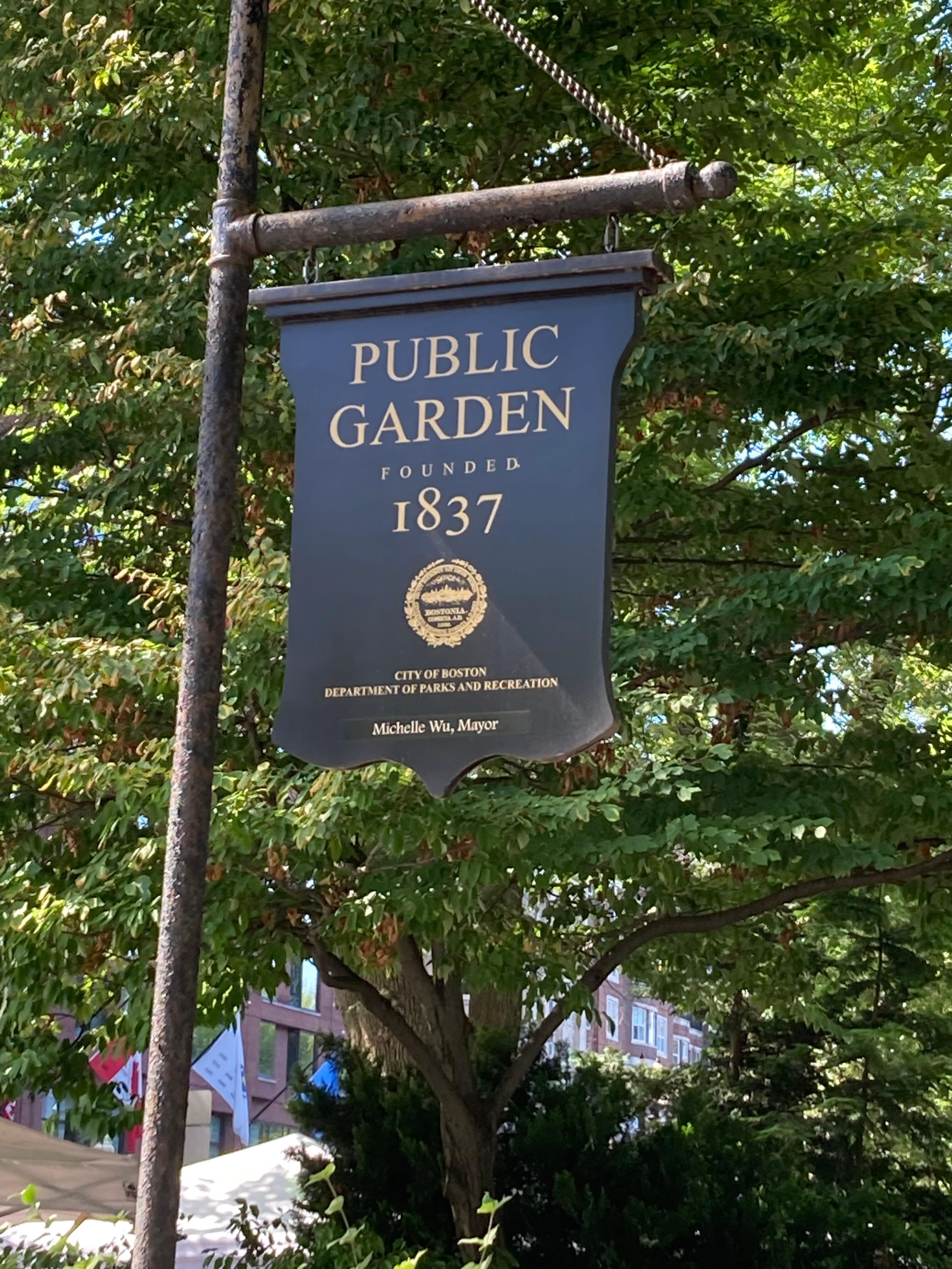 Take a train or walk over to Public Garden.