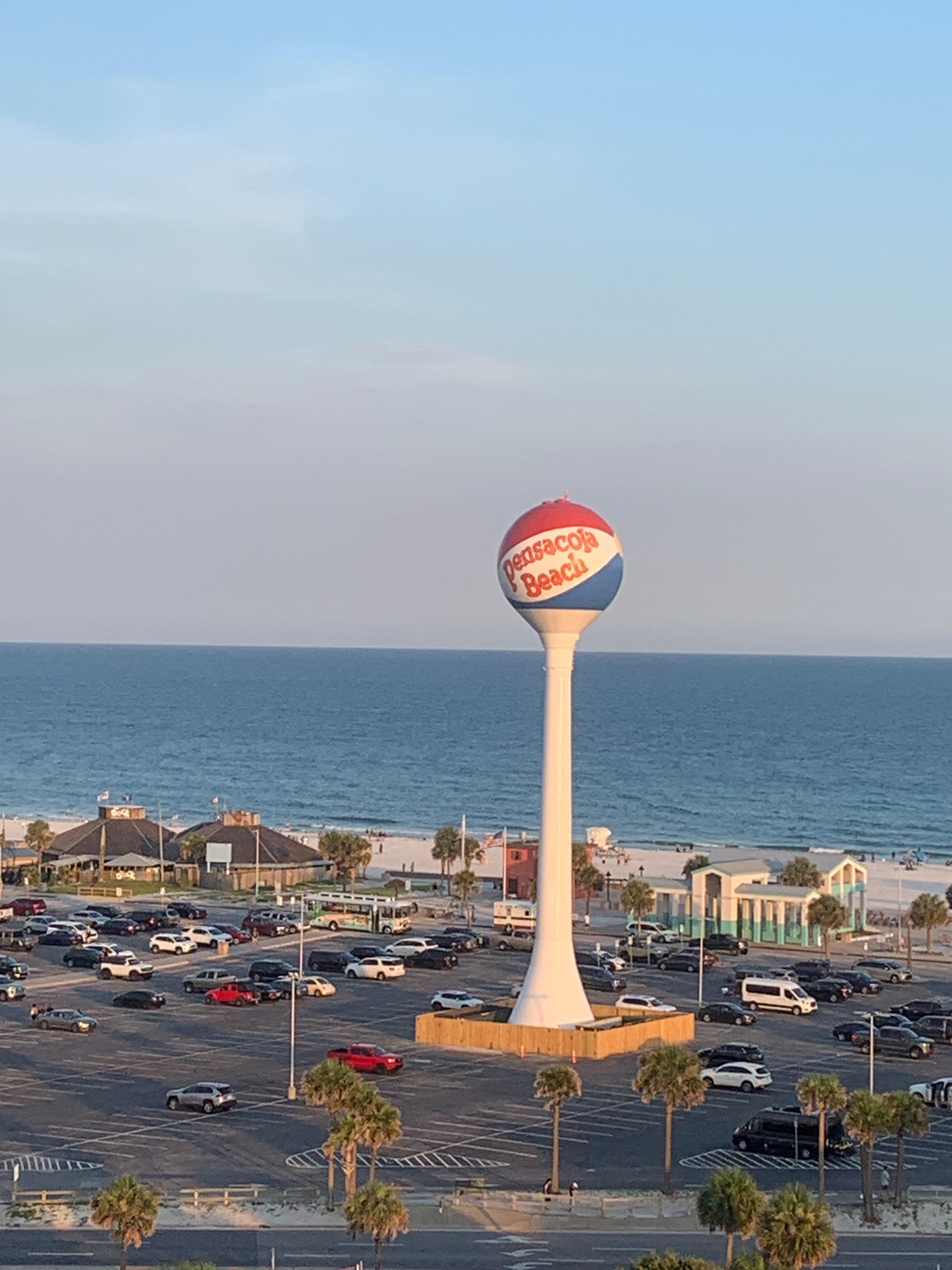 Fun beach view from the entrance balcony. 