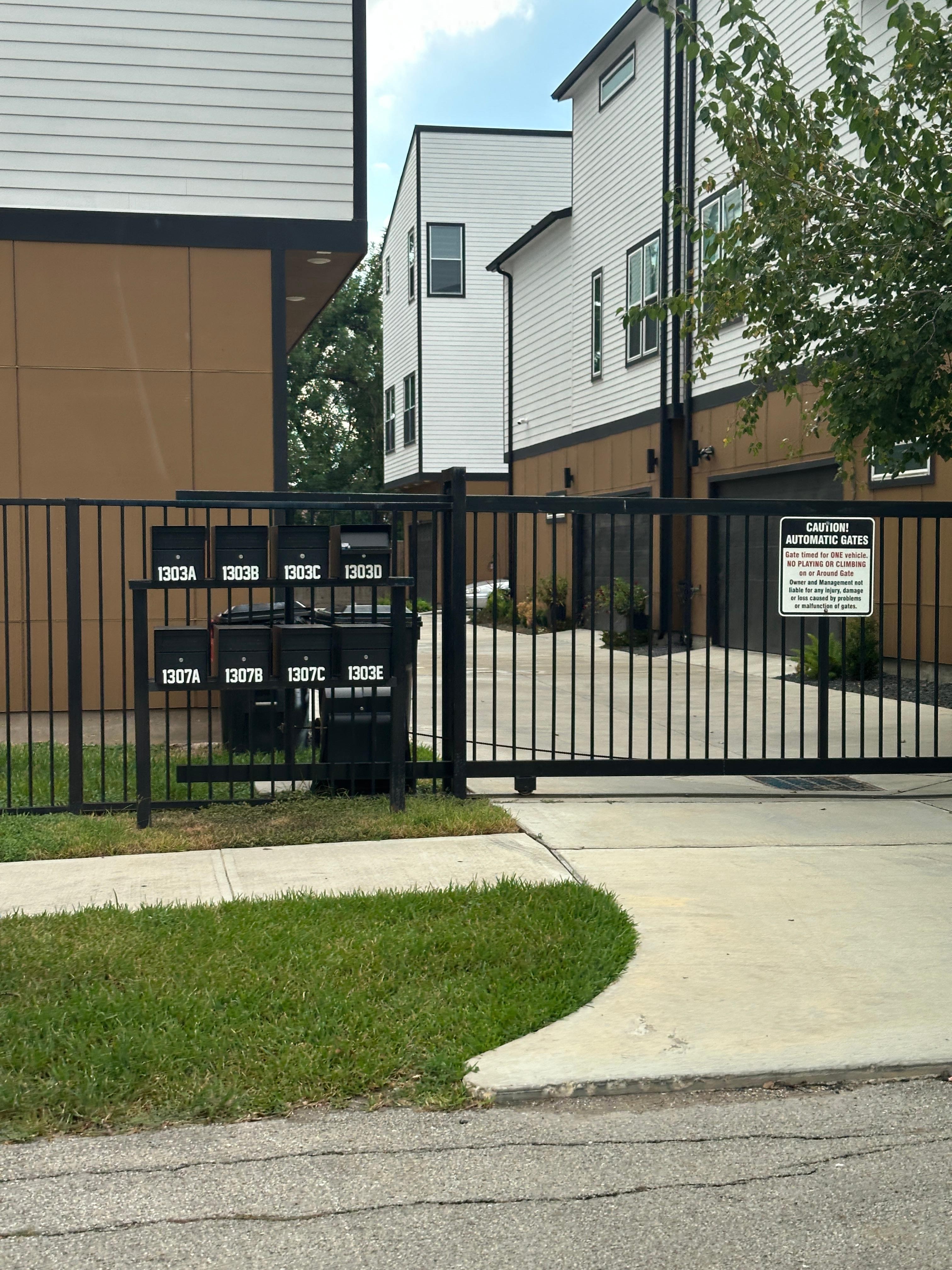 Gate they would not allow us to park behind