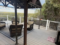 Grill and covered patio area