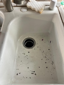 Debris from the backup of non-functional disposal.