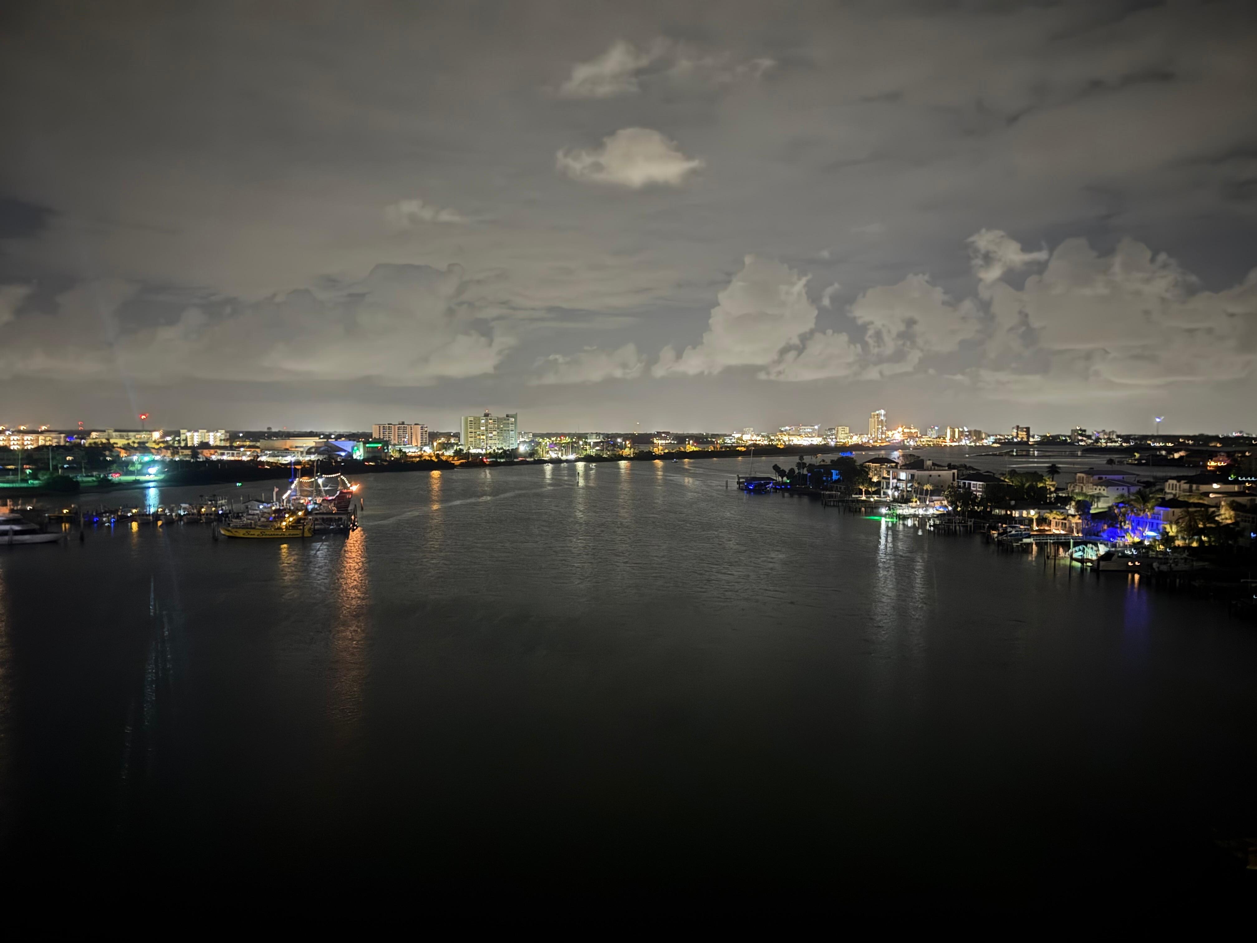 View from the junior suite at night