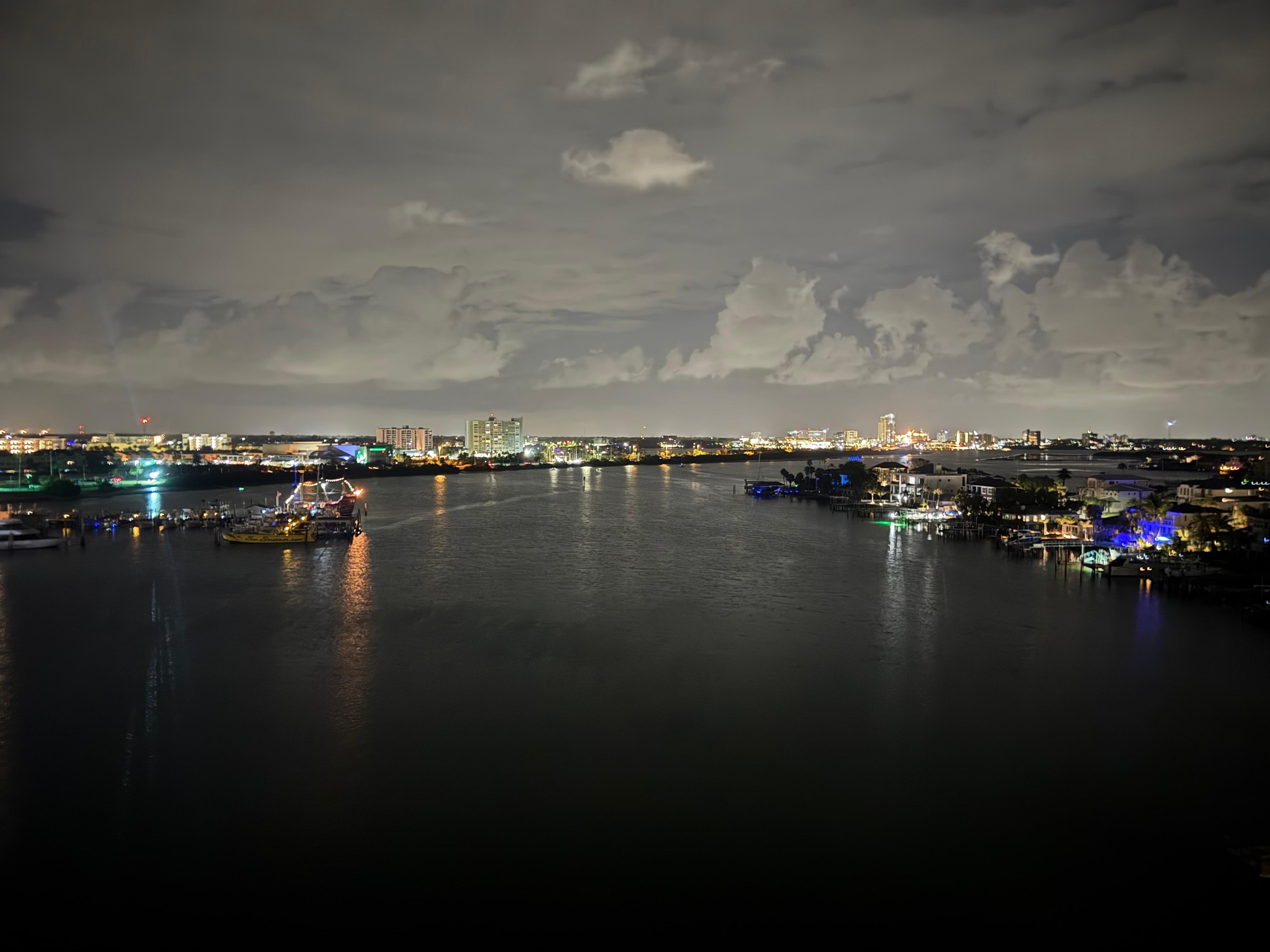 View from the junior suite at night