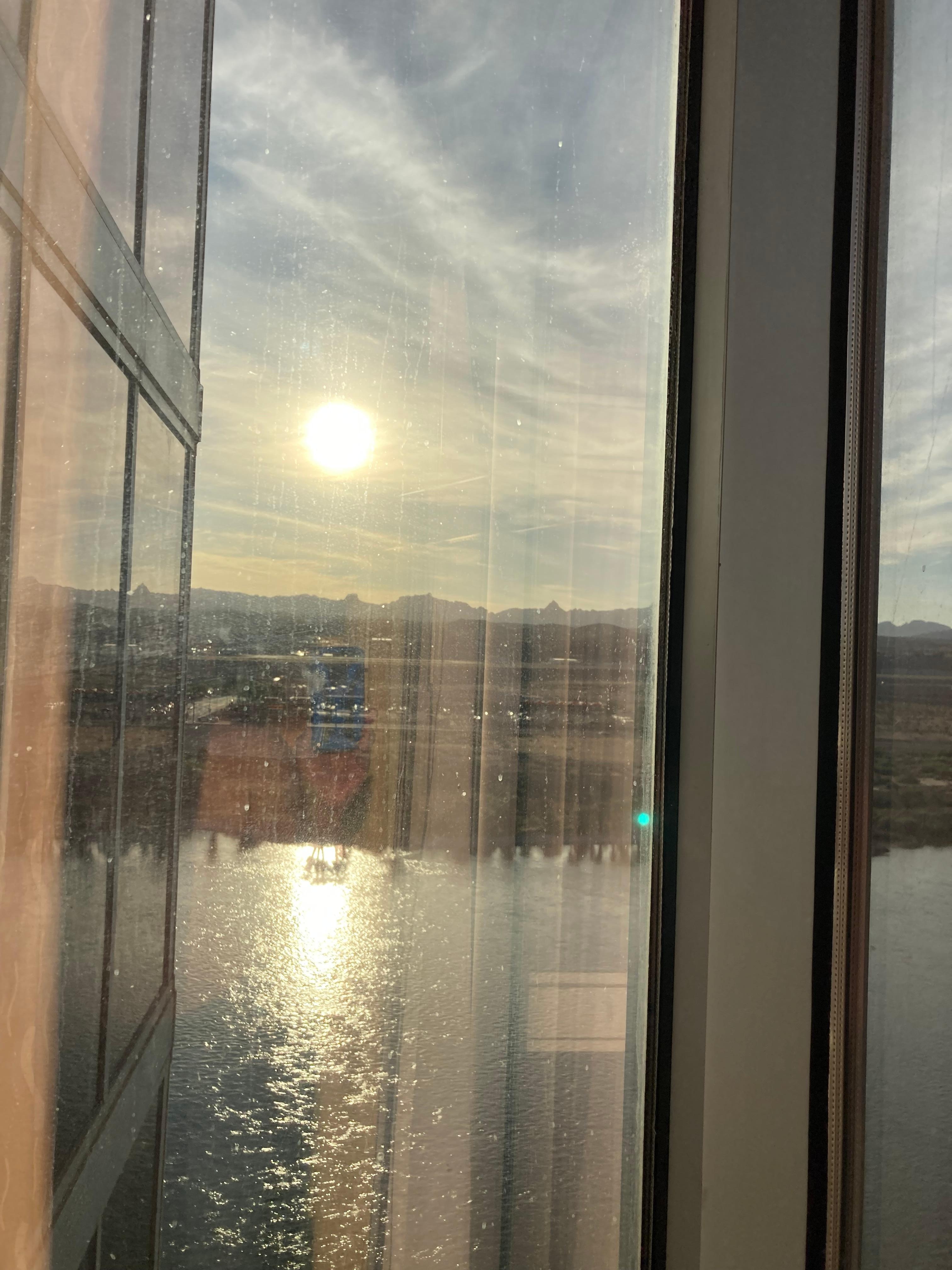 Last sunrise in the King Riverview room. 