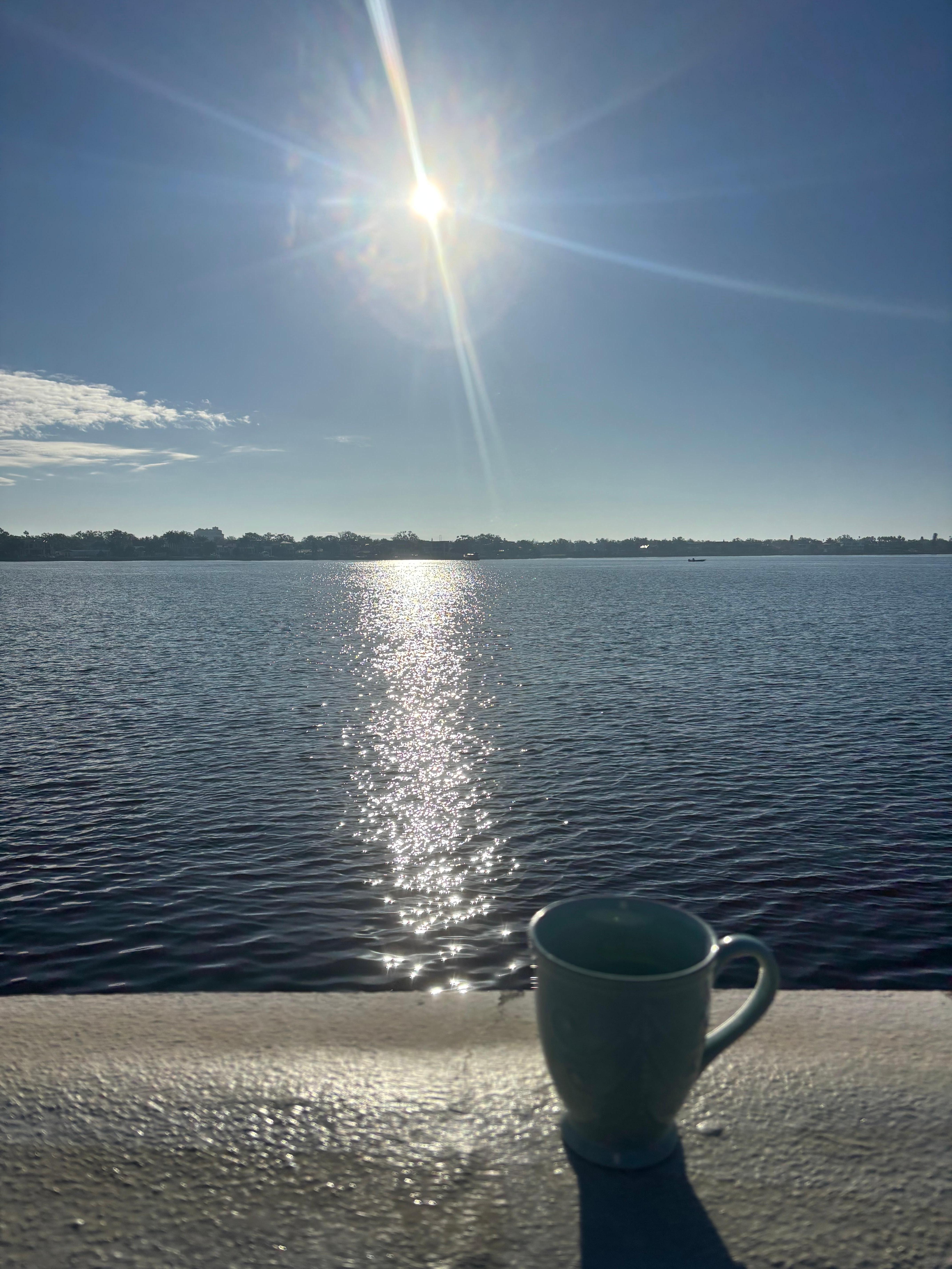 Coffee, prayer, water and walk-  perfect start to each day. 
