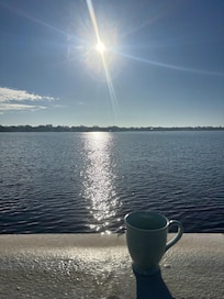 Coffee, prayer, water and walk- perfect start to each day.