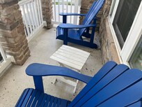 Very small front porch, where we crowded around with the provided sand chairs.