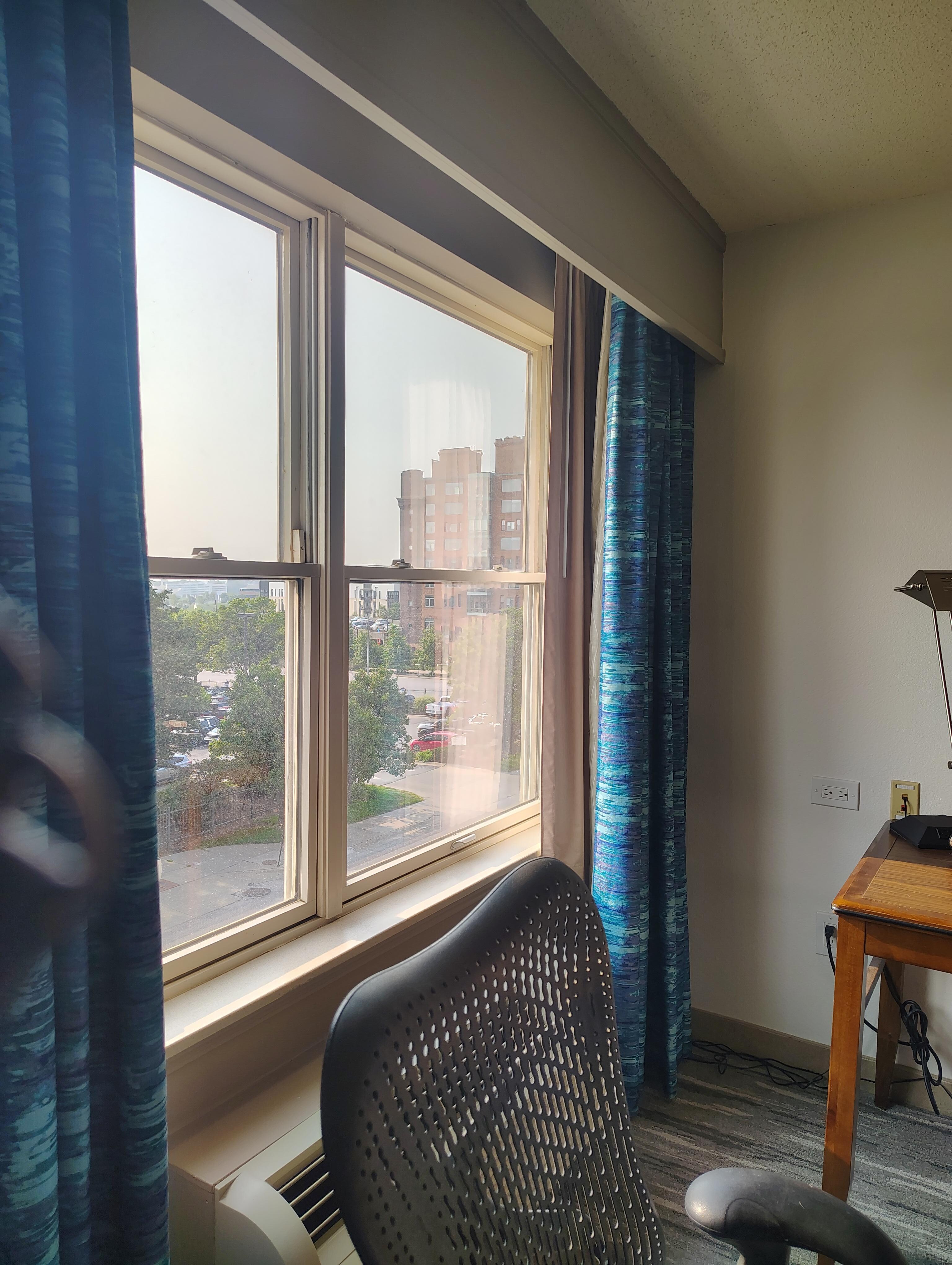View from our room (dirty windows)