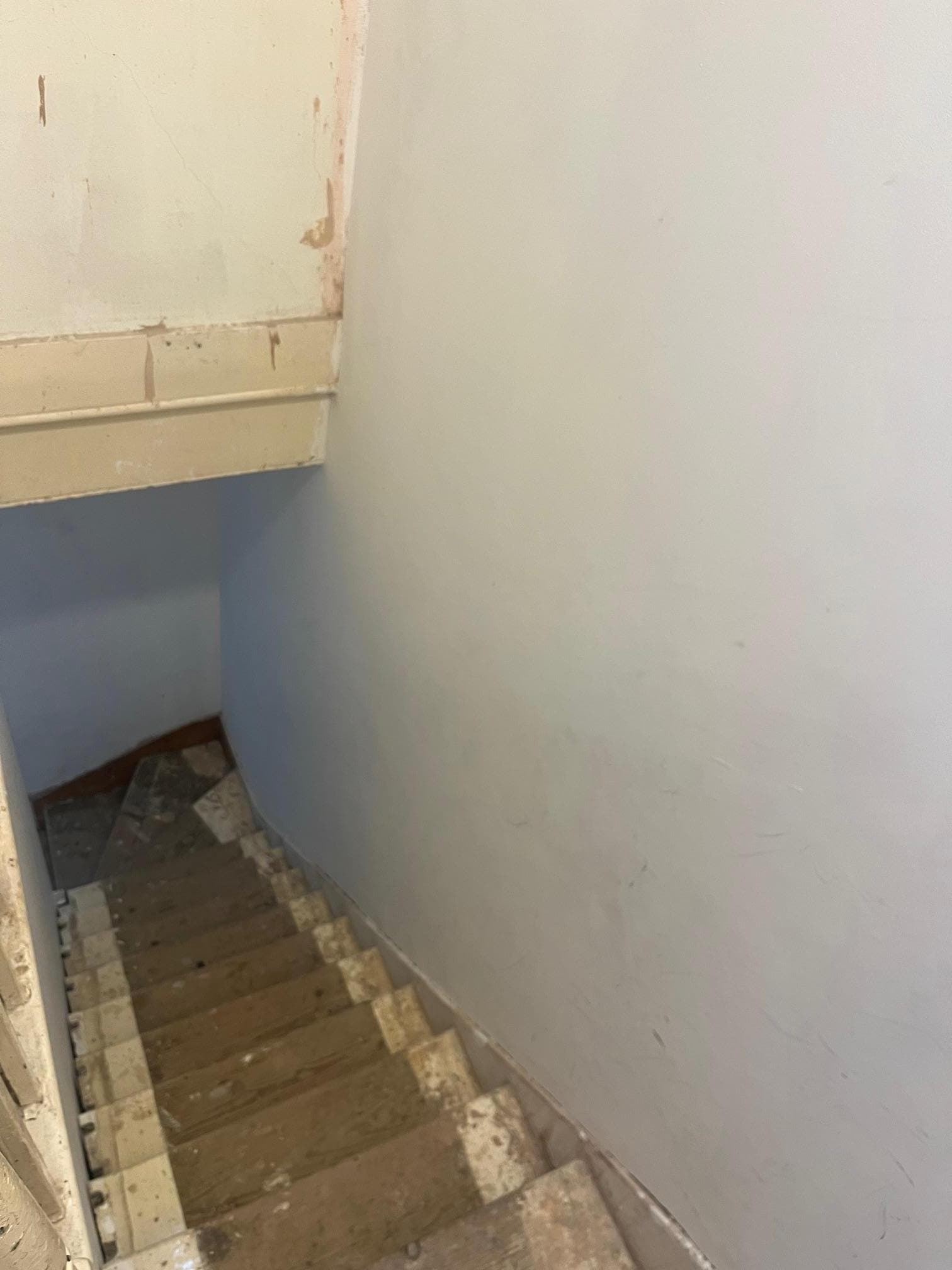 dangerous torn up stairs