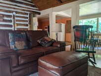Living room was cozy and welcoming.