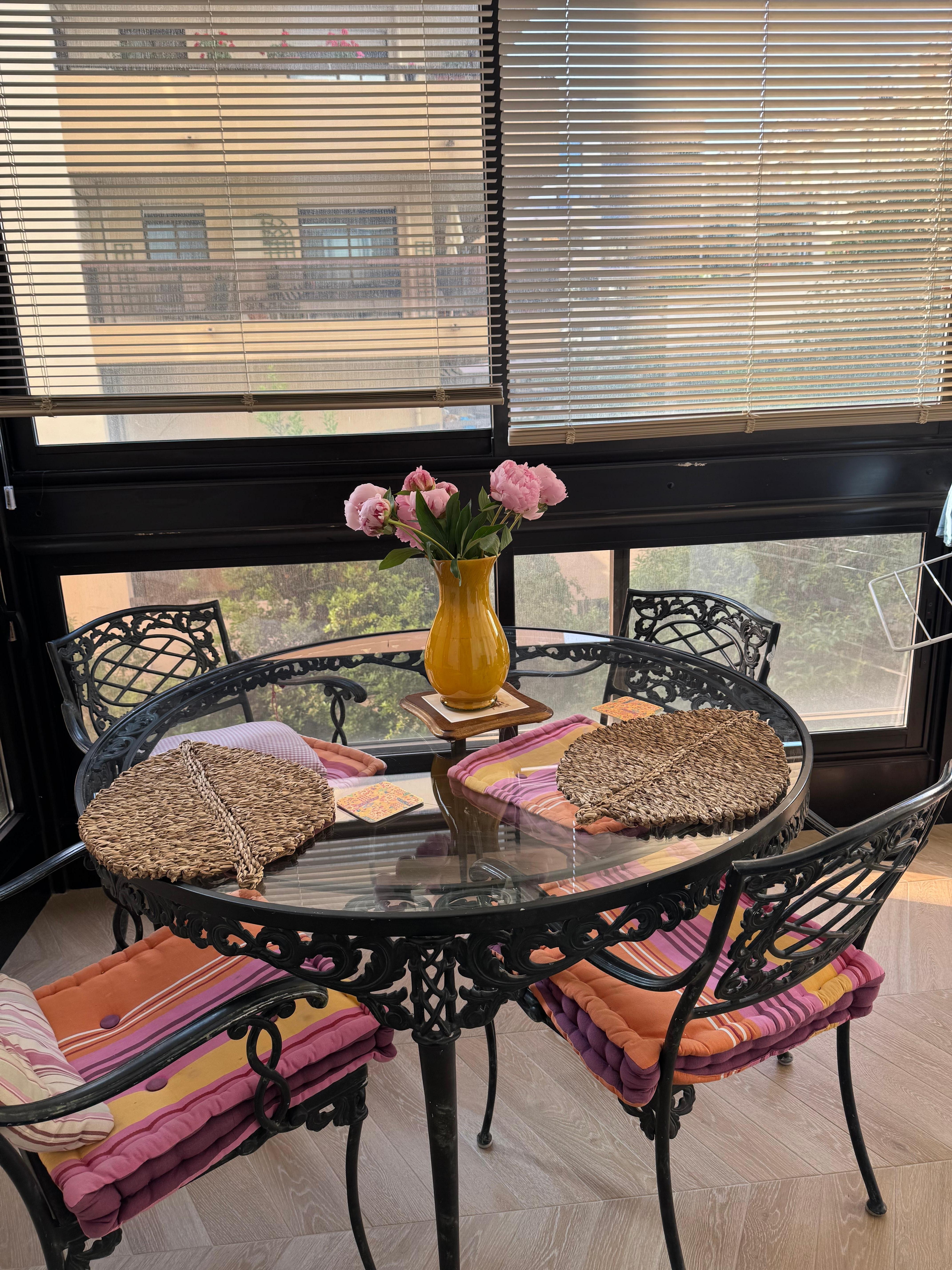 Got some fresh flowers from the local market for our breakfast table 