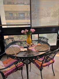 Got some fresh flowers from the local market for our breakfast table