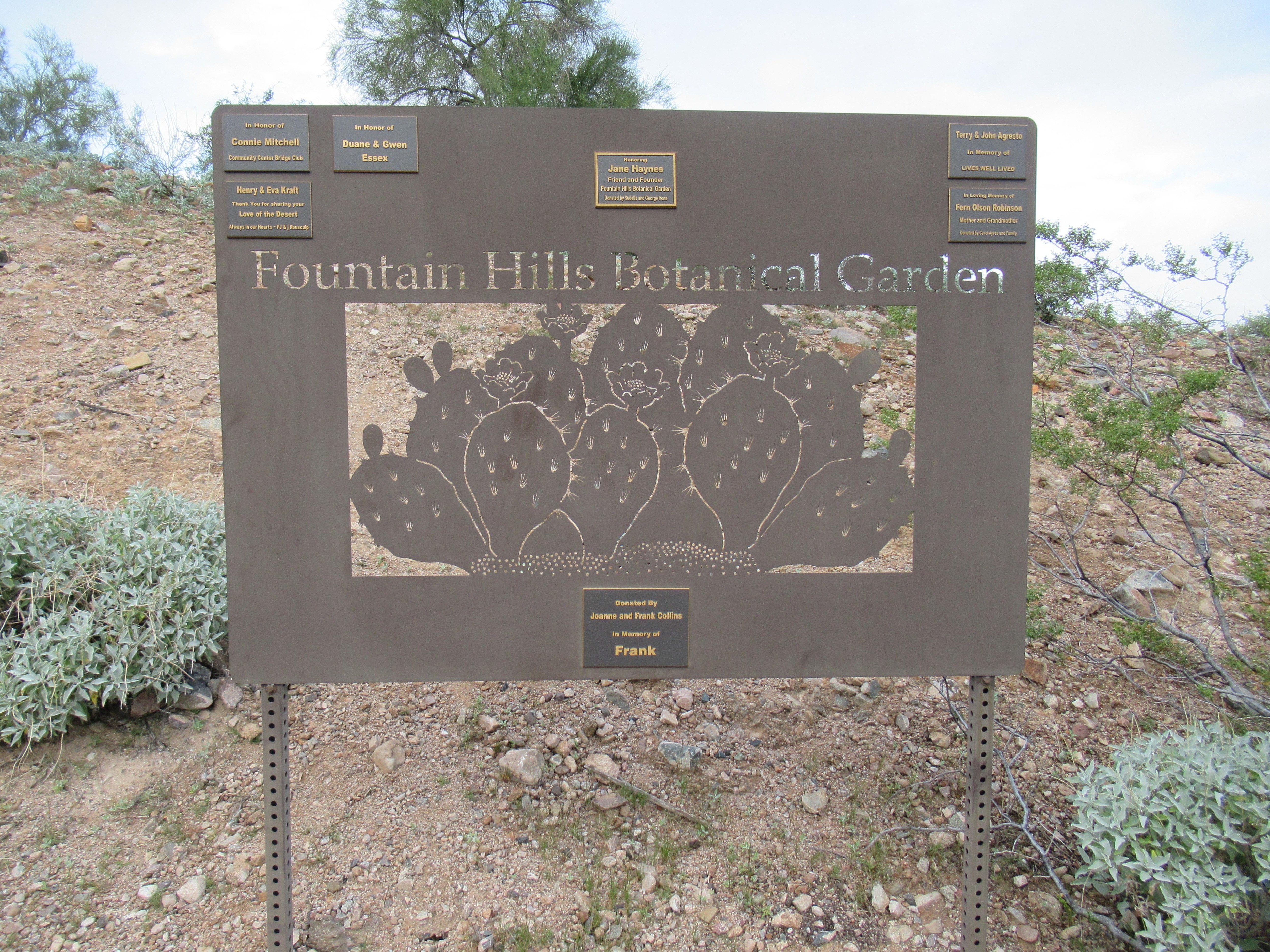 Fountain Hills Botanical Garden trail head.  A five-minute walk from the house
