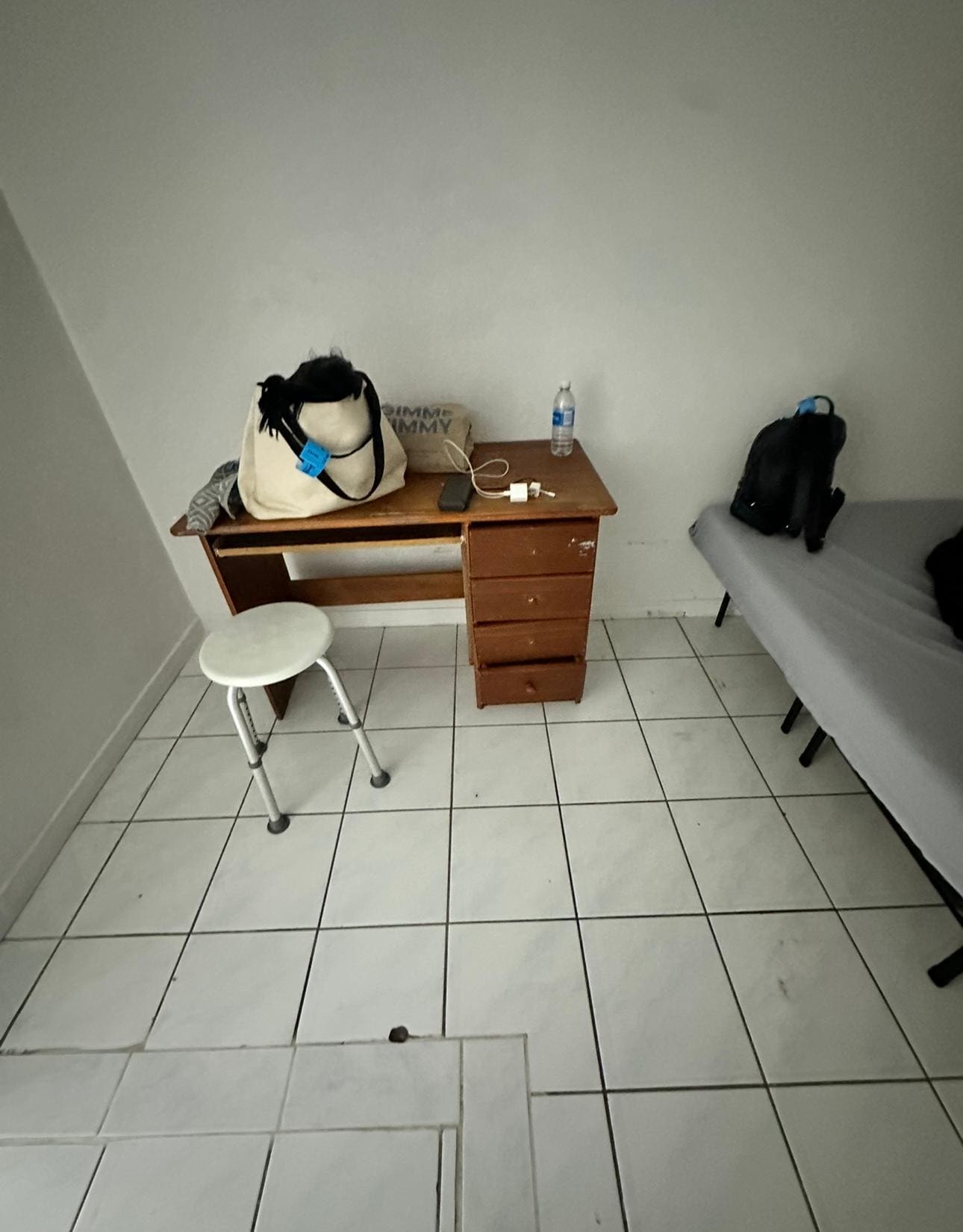 Old desk. And a very cold room.