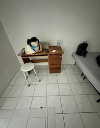 Old desk. And a very cold room.