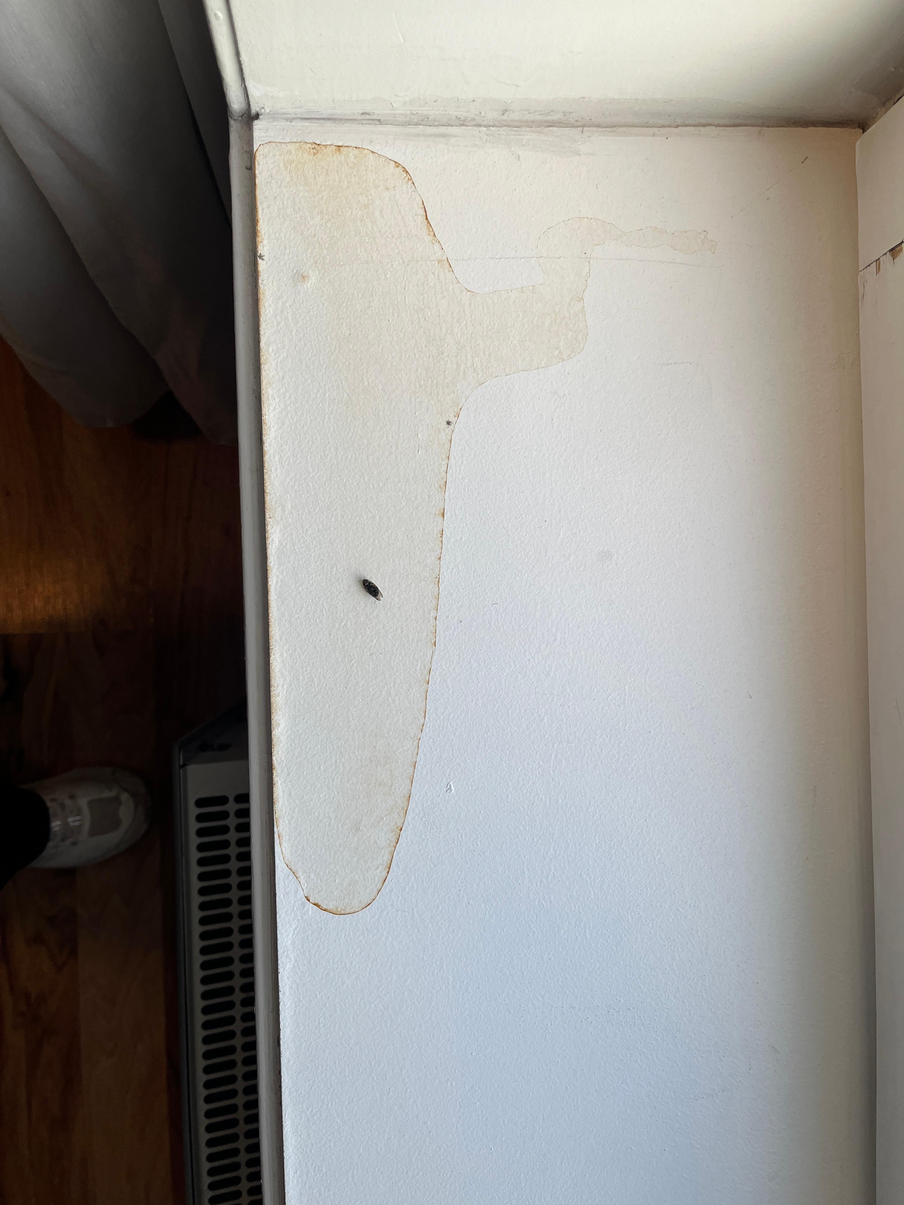 Slik så vinduskarmen ut da jeg kom og da jeg dro