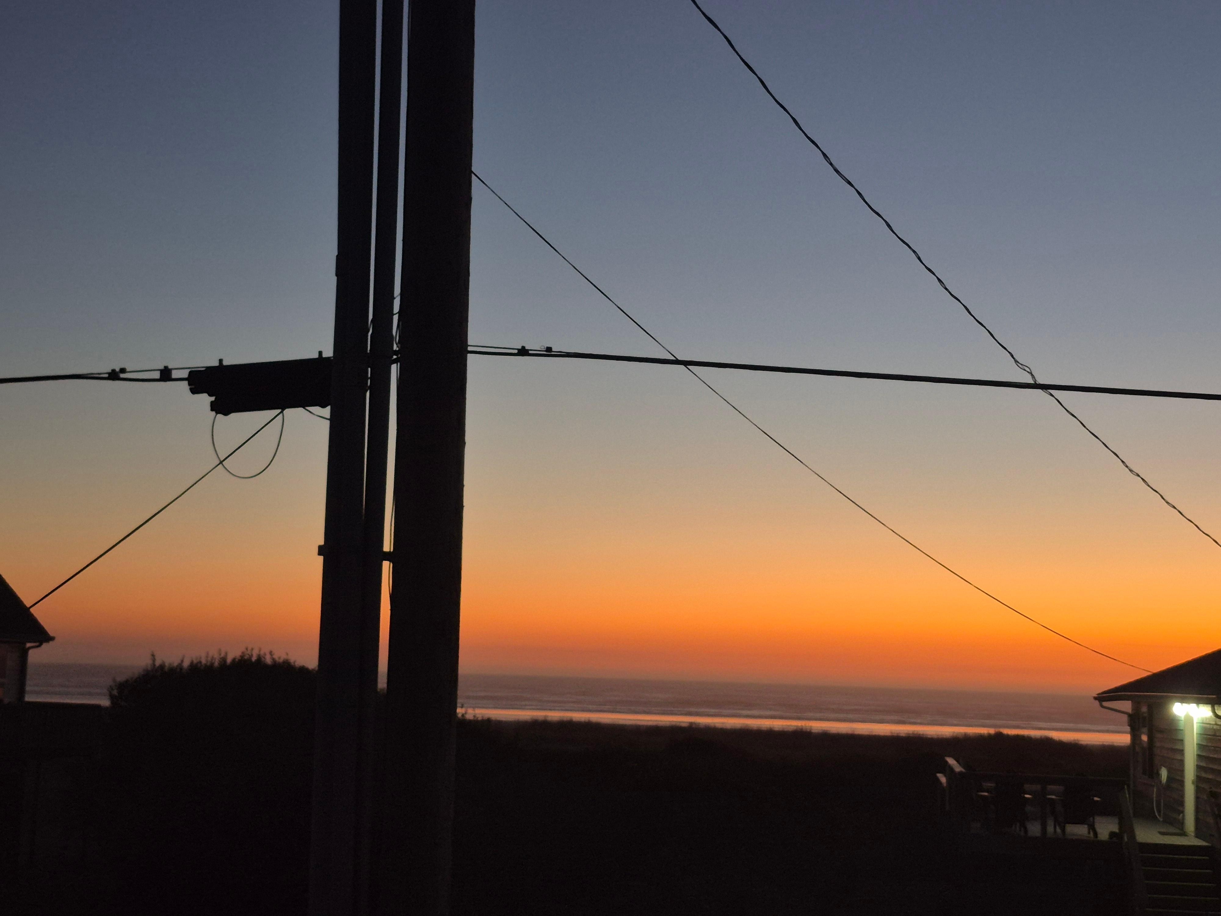 Back patio at sunset 