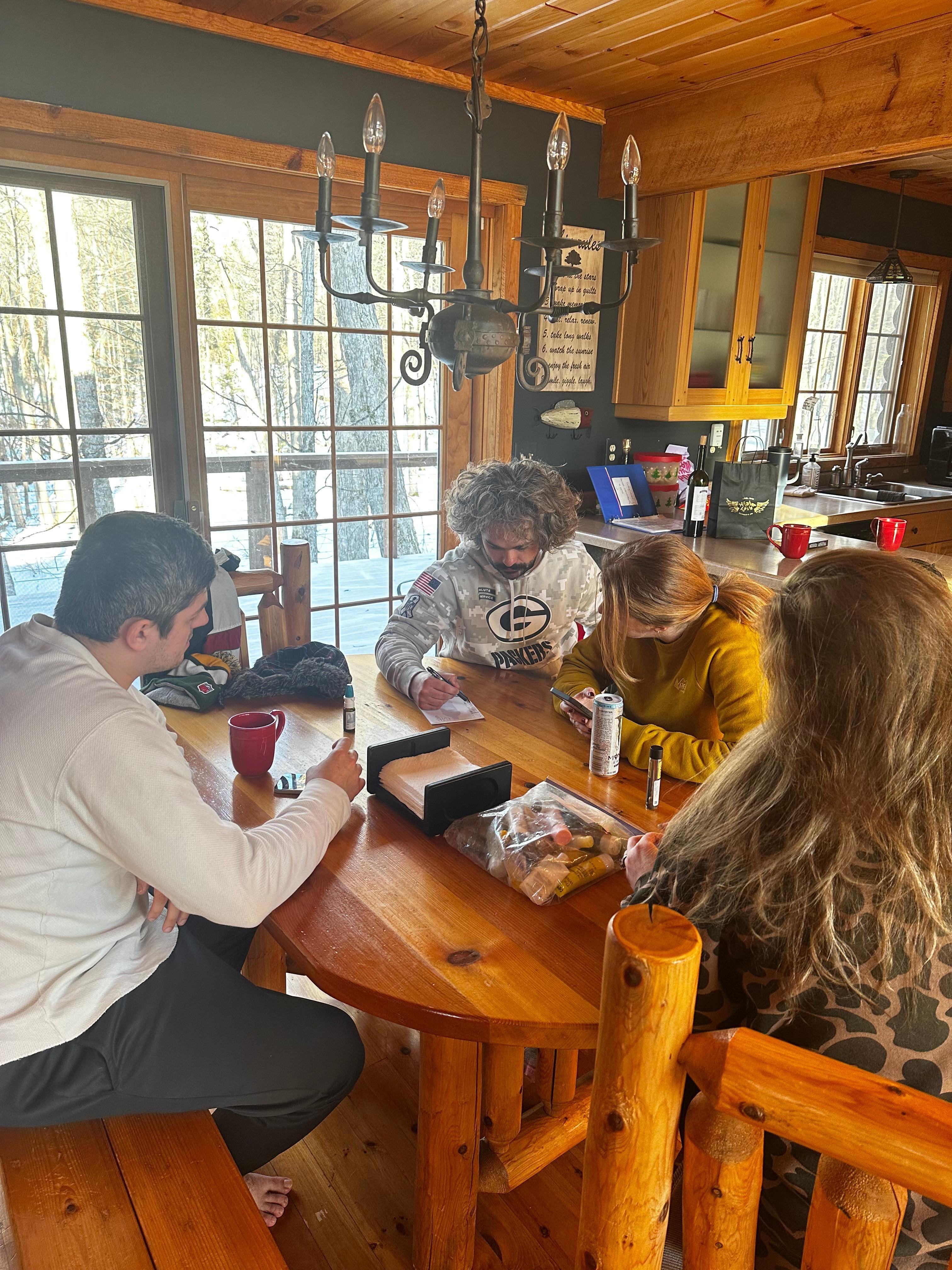 No phones!!! Talked and laughed. 