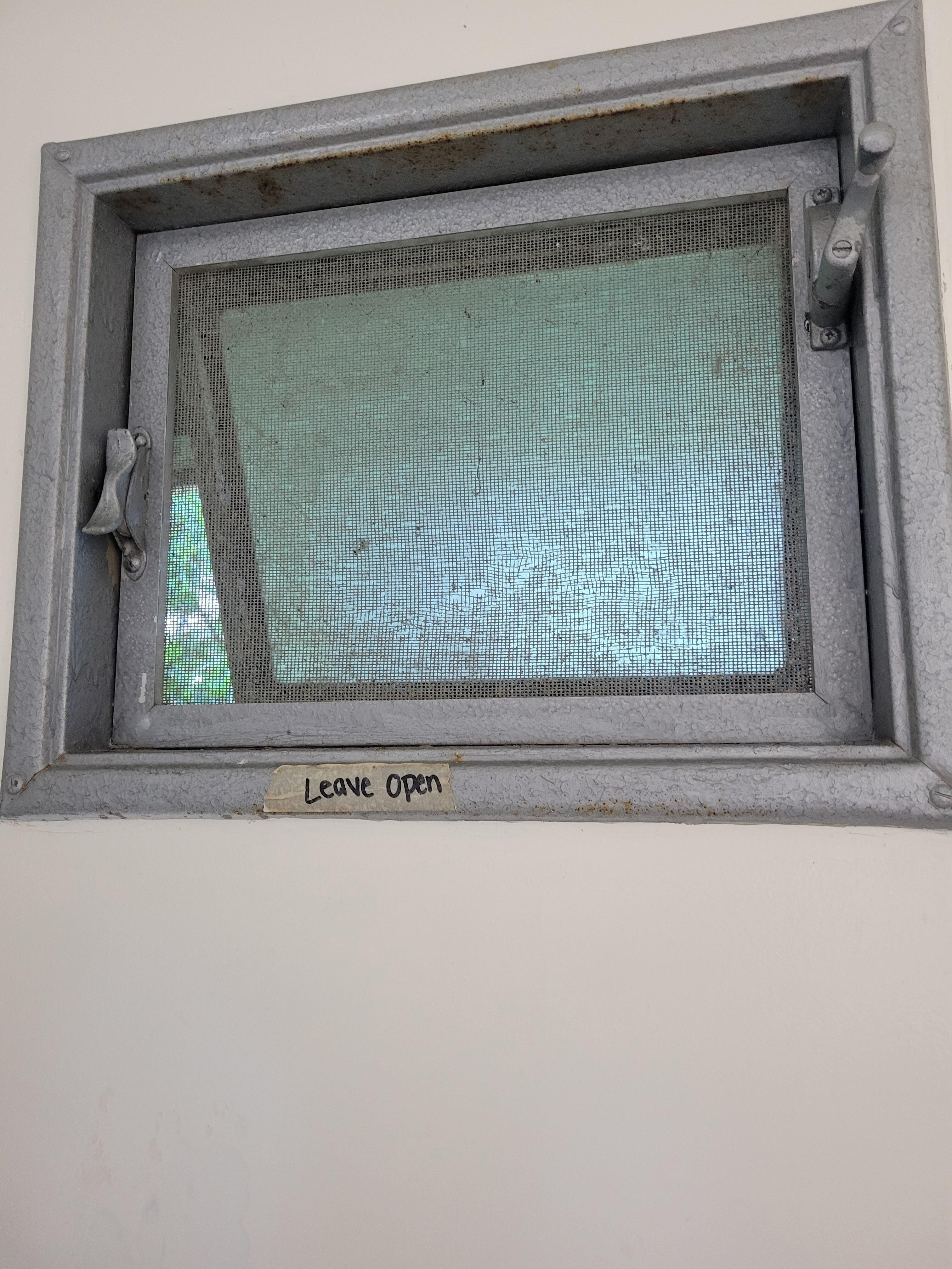 Dirty window in the shower