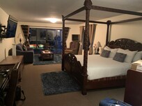 View of room from door looking out to the balcony (night shot)