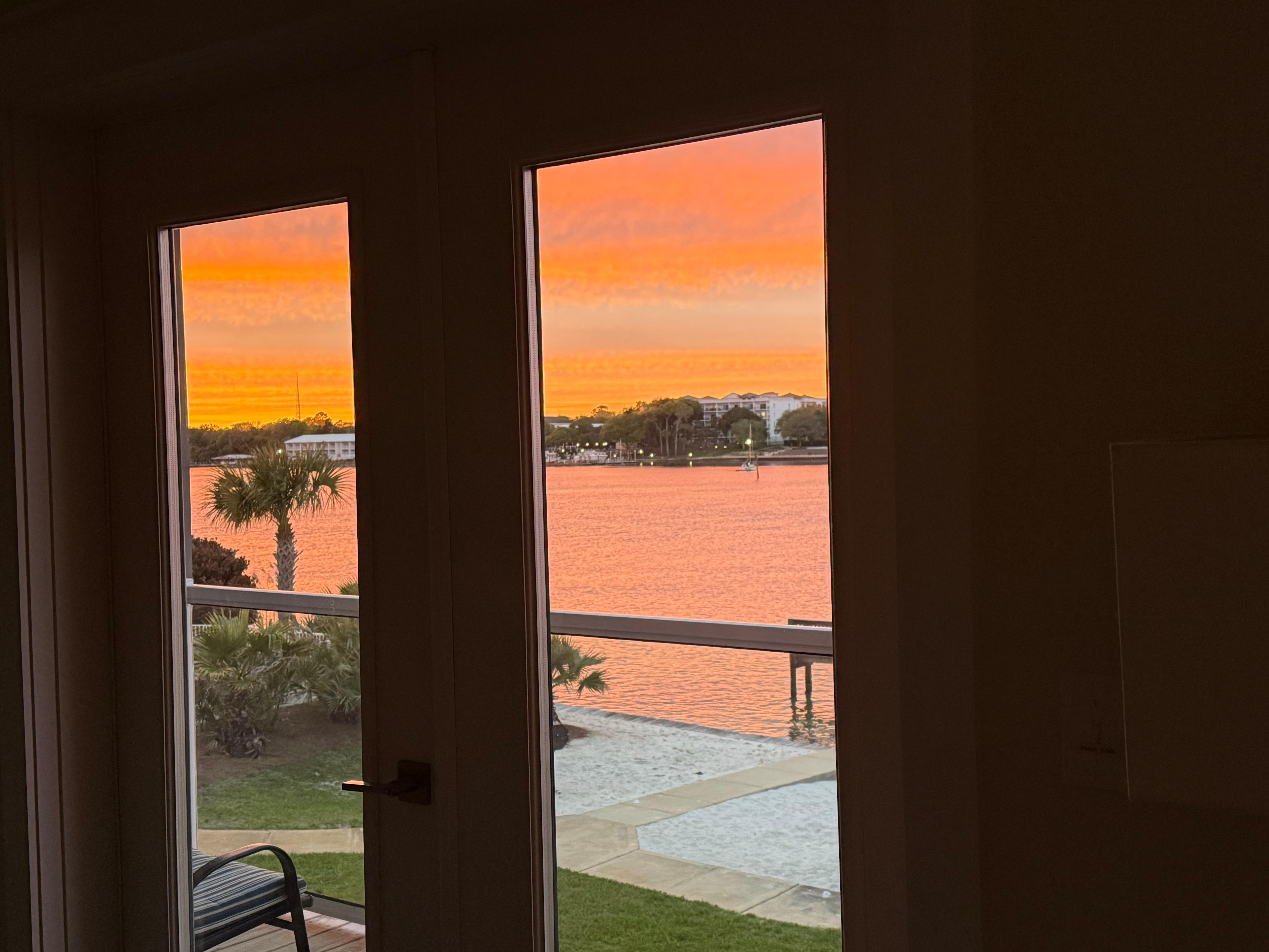 Sunset view from living room.