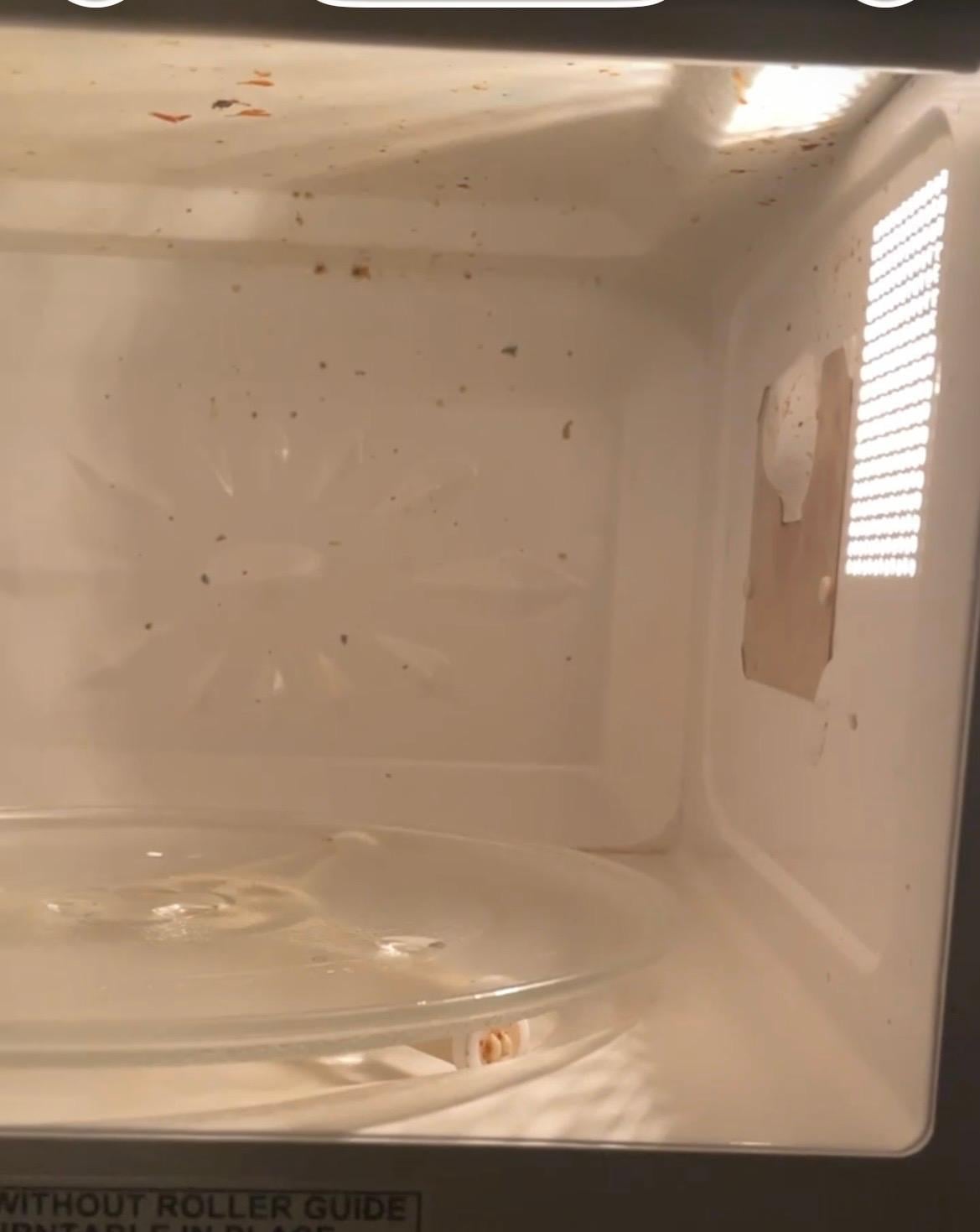 The microwave that we didn’t use. It was never touched by housekeeper. Disgusting 