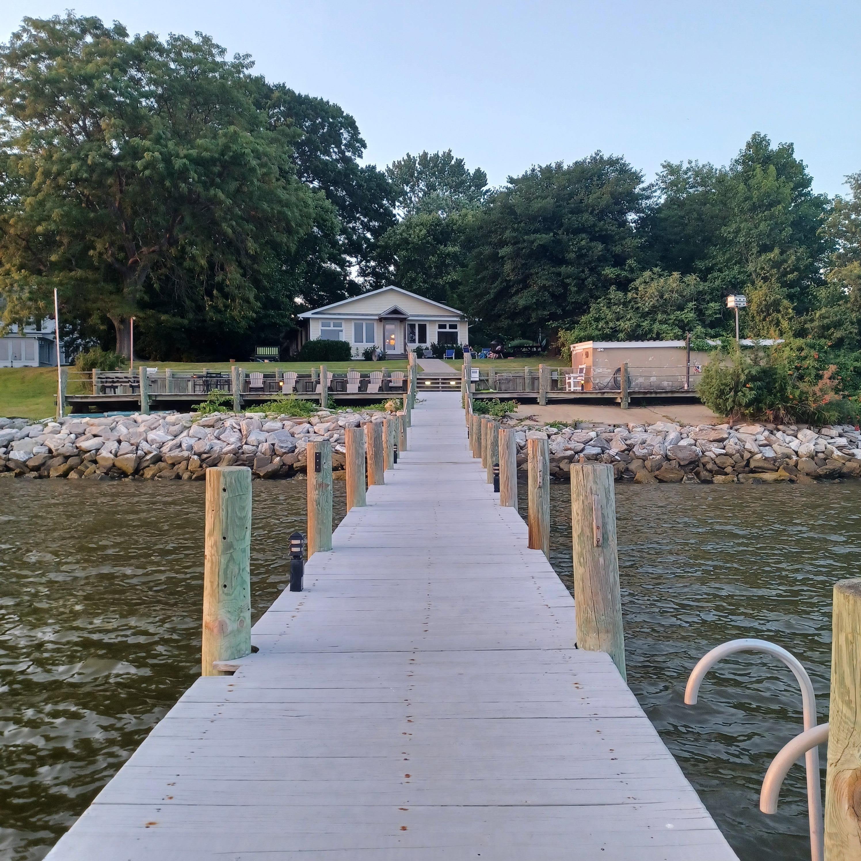 View looking back from the dock
