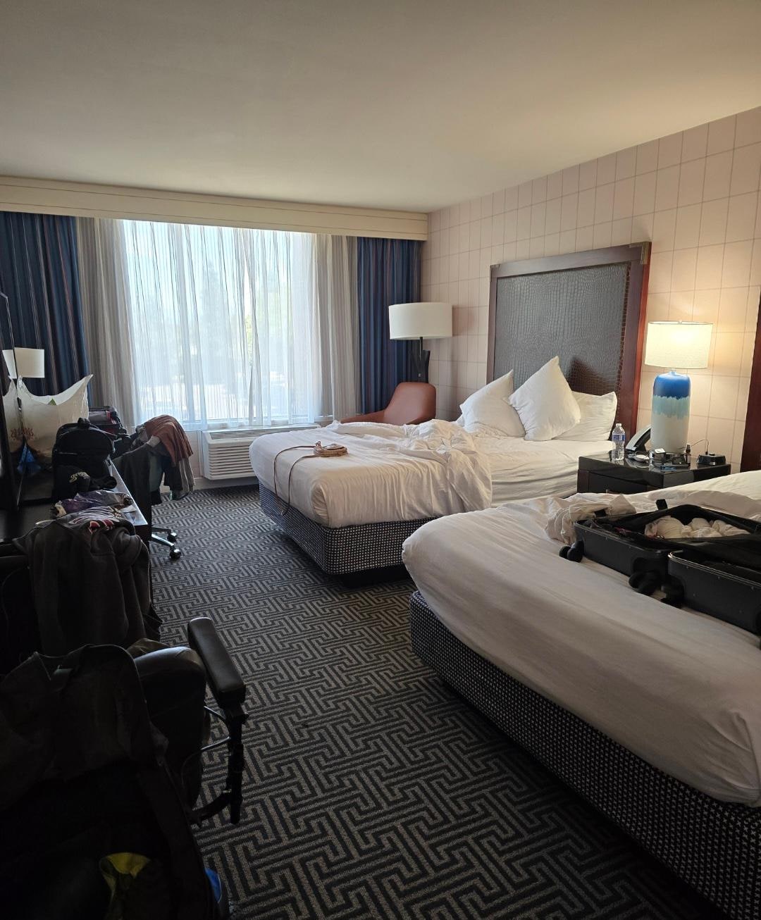 Loved the room very comfortable. My husband has a electric scooter and there was plenty of space. We also had an adjoining room which was nice.