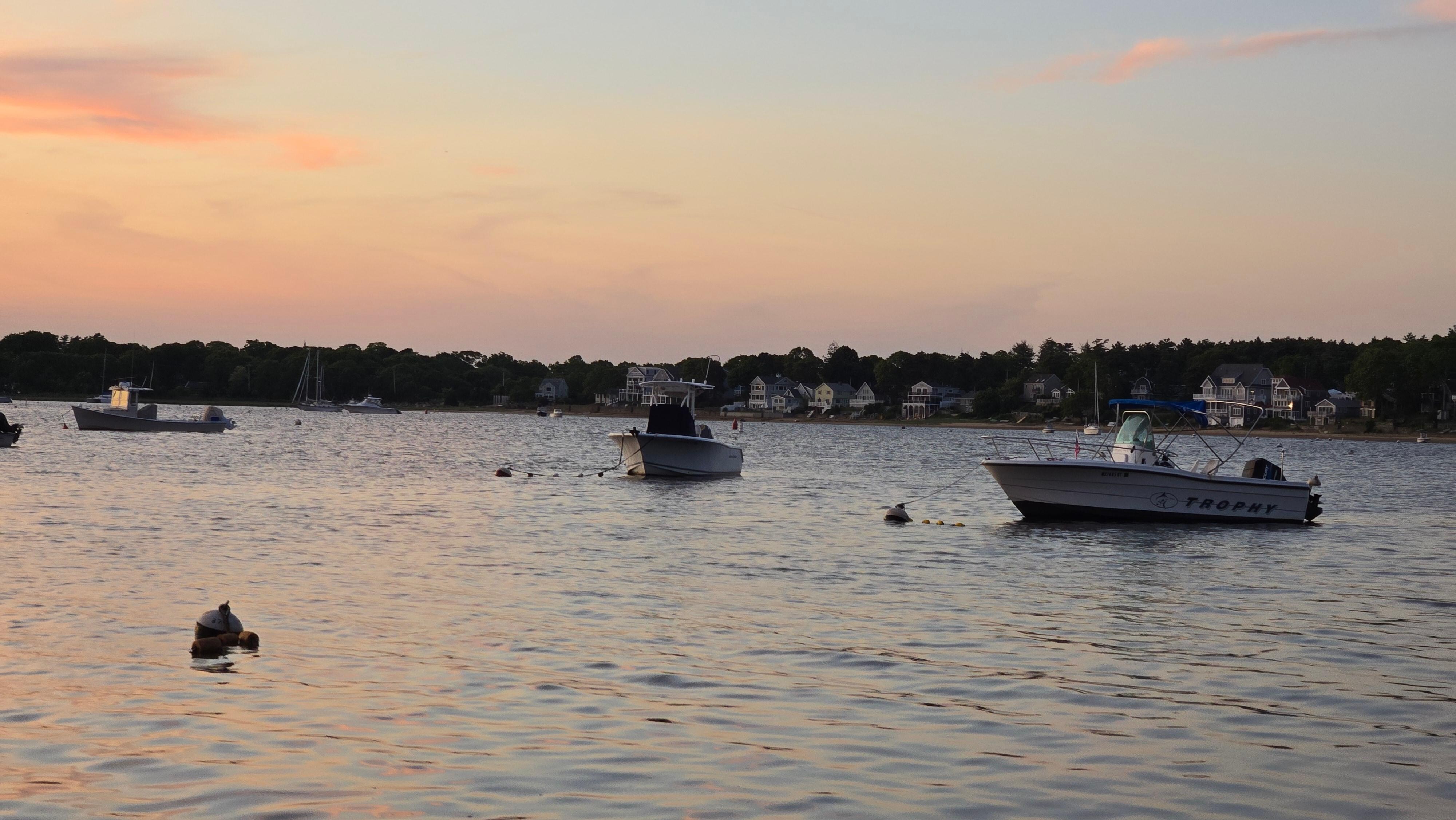 Evening view from side beach just a few steps from the house