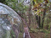 Side view from Dome to back view into woods