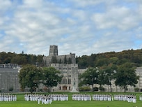 The parade ahead of the football game
