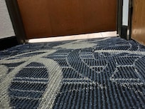 How far the door is off the floor and amount of light from the hall coming in