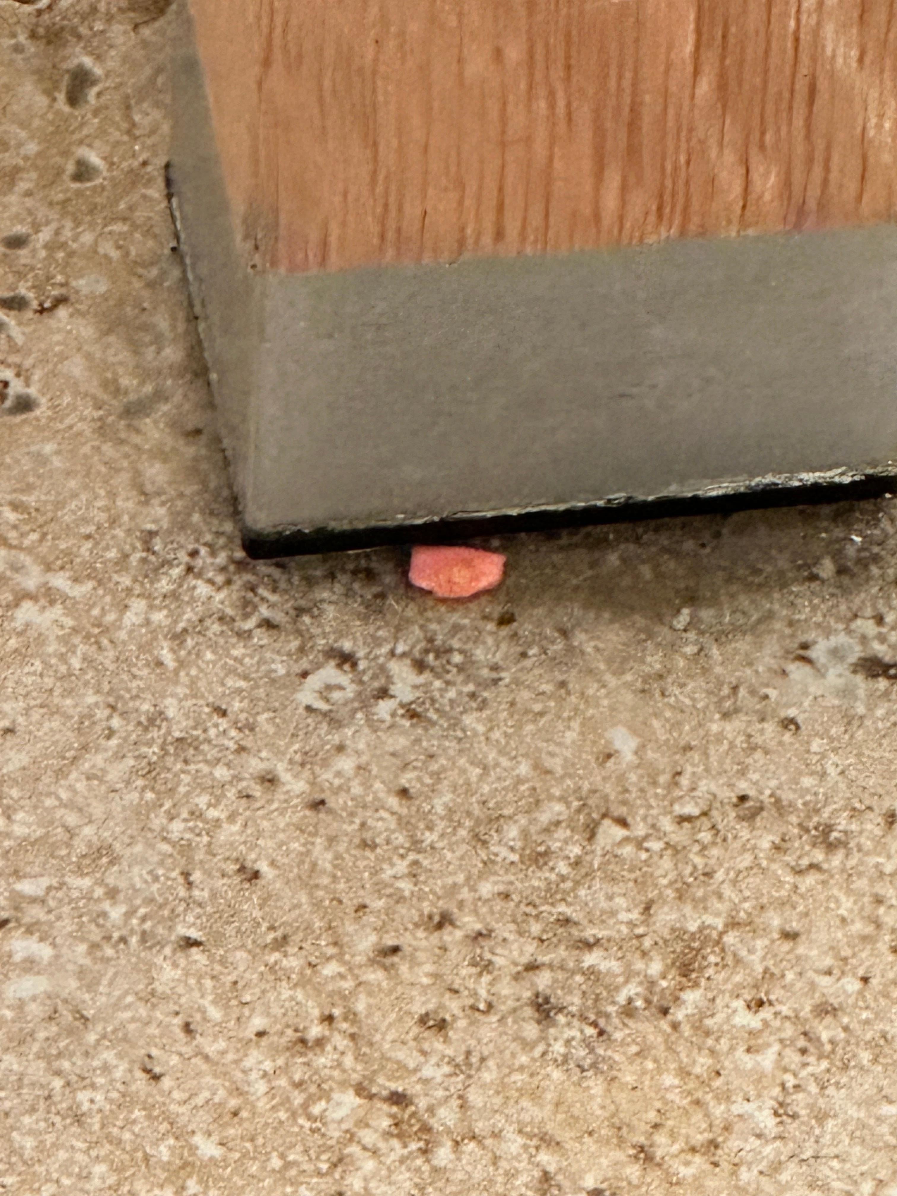 Pill on floor next to vanity