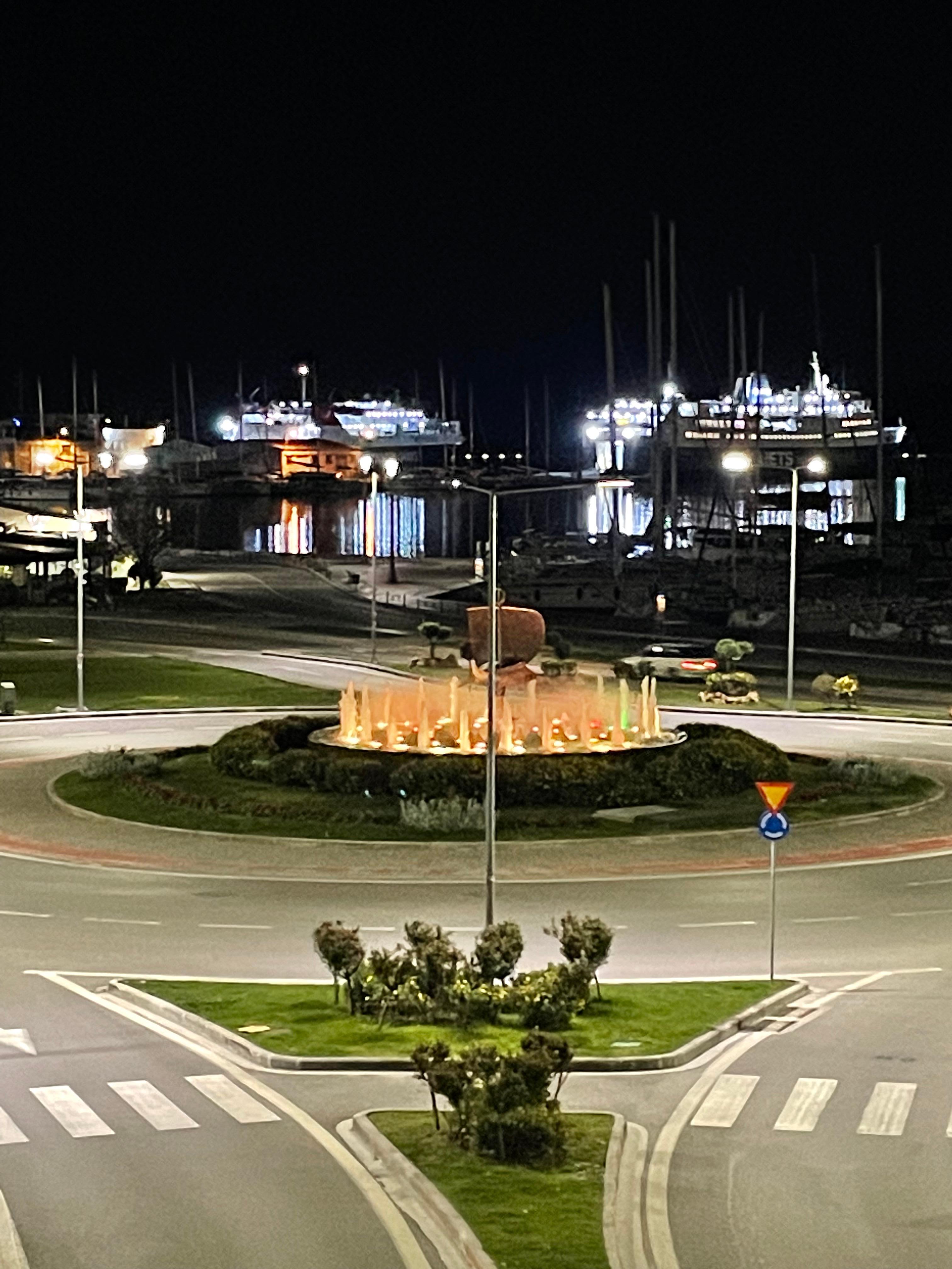 View from the balcony at night 