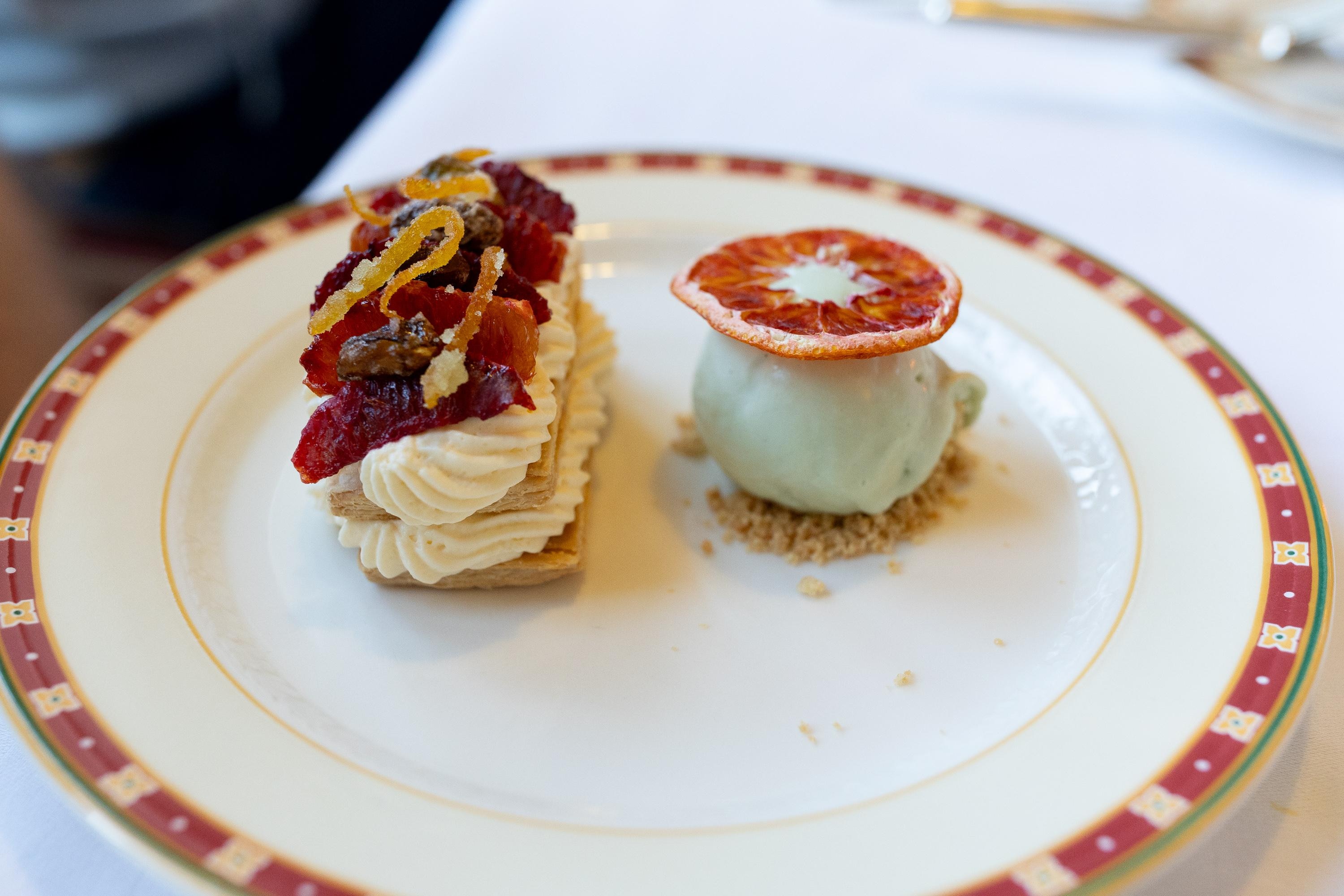 Orange and pistachio dessert