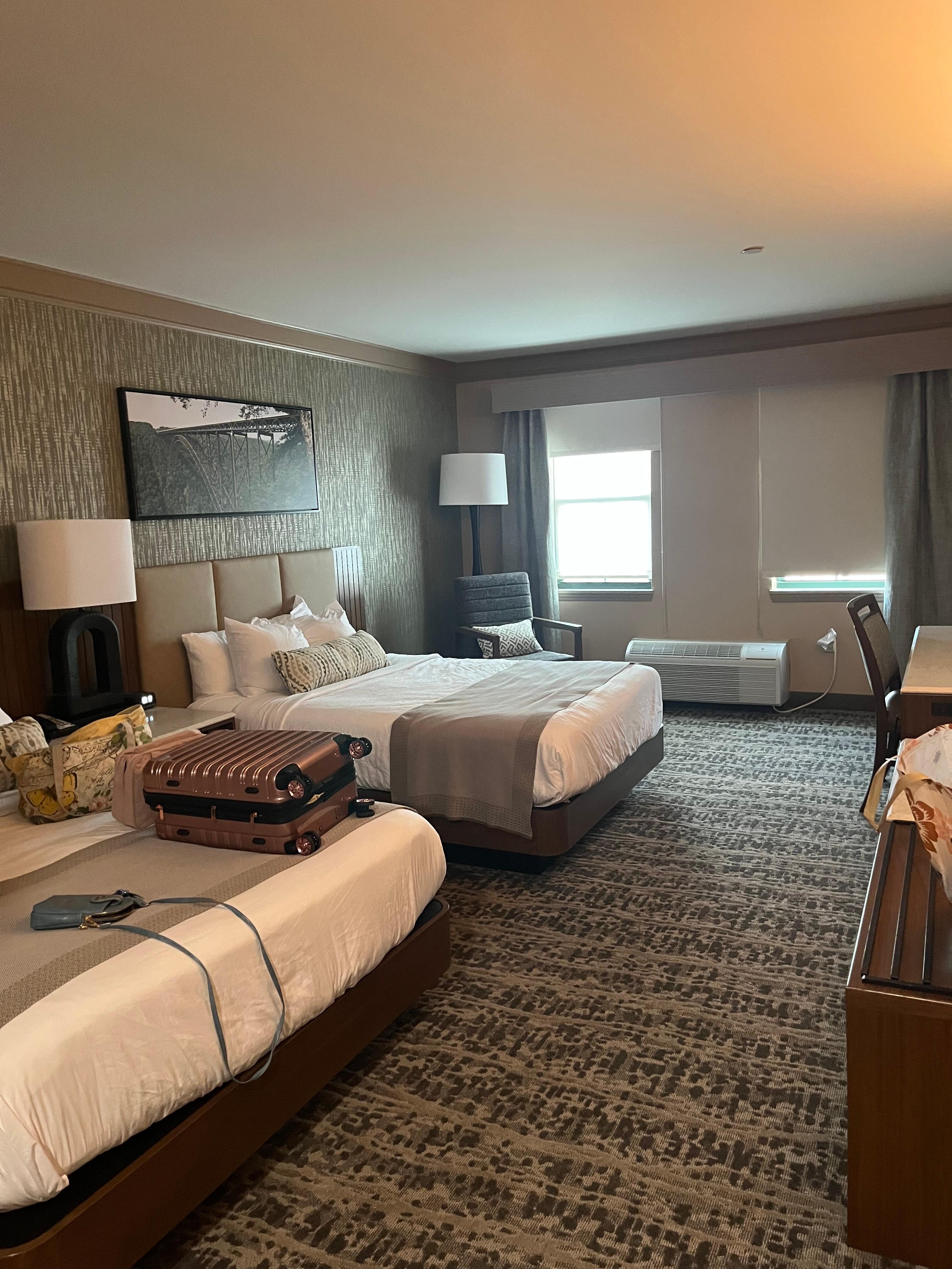 The size of this room was nice. Large screen TV.