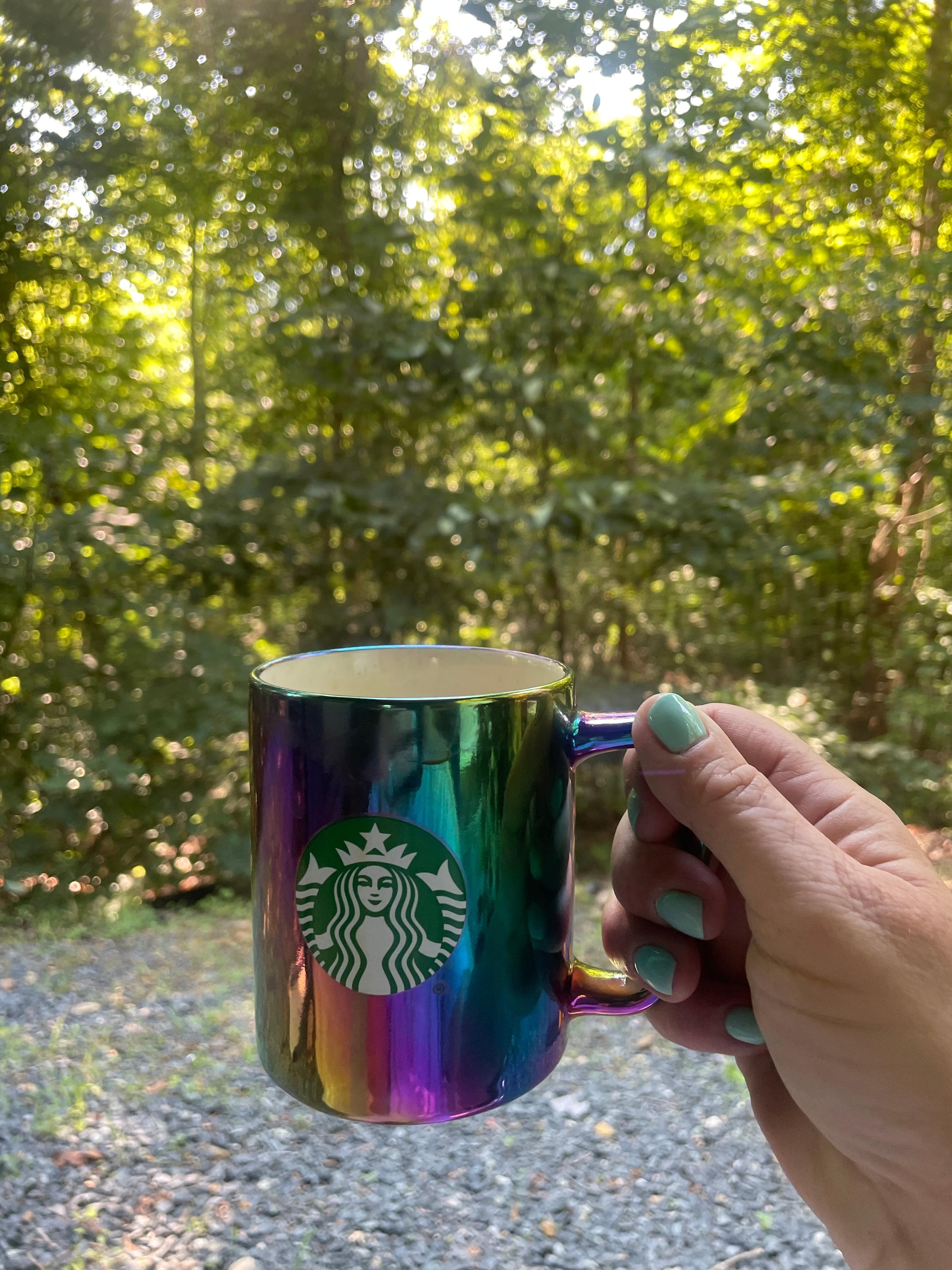 Morning coffee and sunrise 