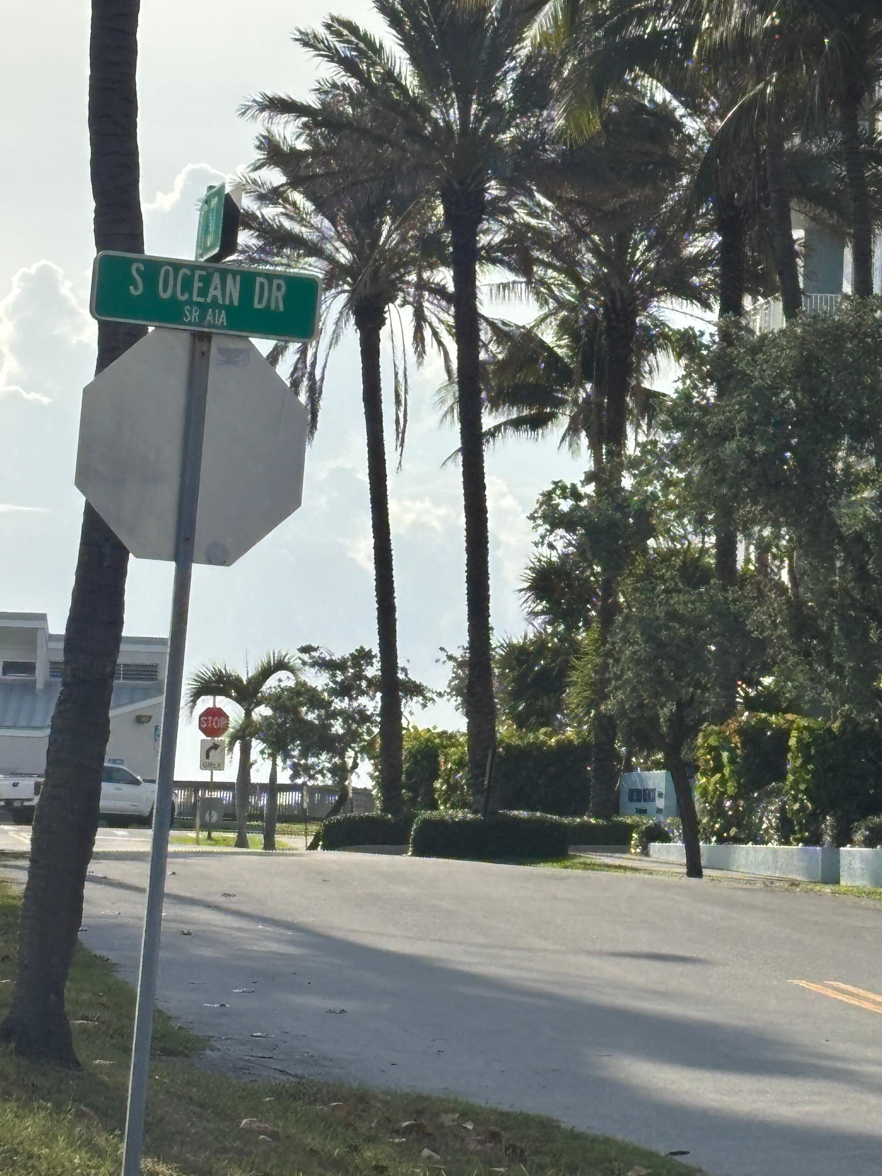 Across the street from parking lot. 