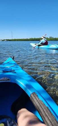 Kayaking with 2 of the 3 available kayaks right in front of the unit.