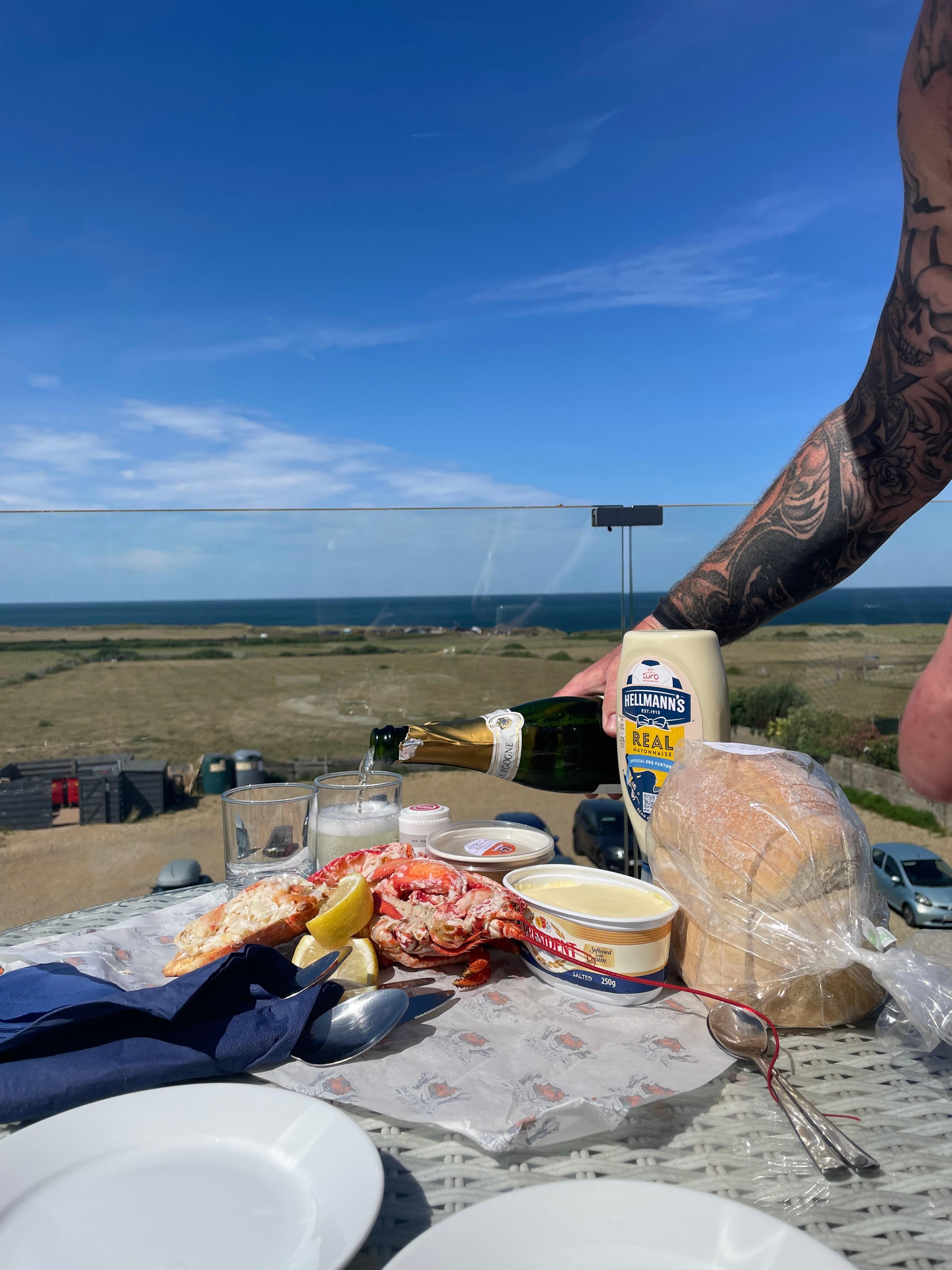Balcony view with seafood from Rocky Bottoms